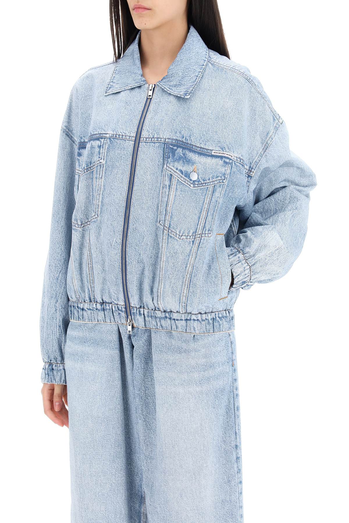 Shop Alexander Wang Oversized Trompe L In Vintage Faded Indigo (light Blue)