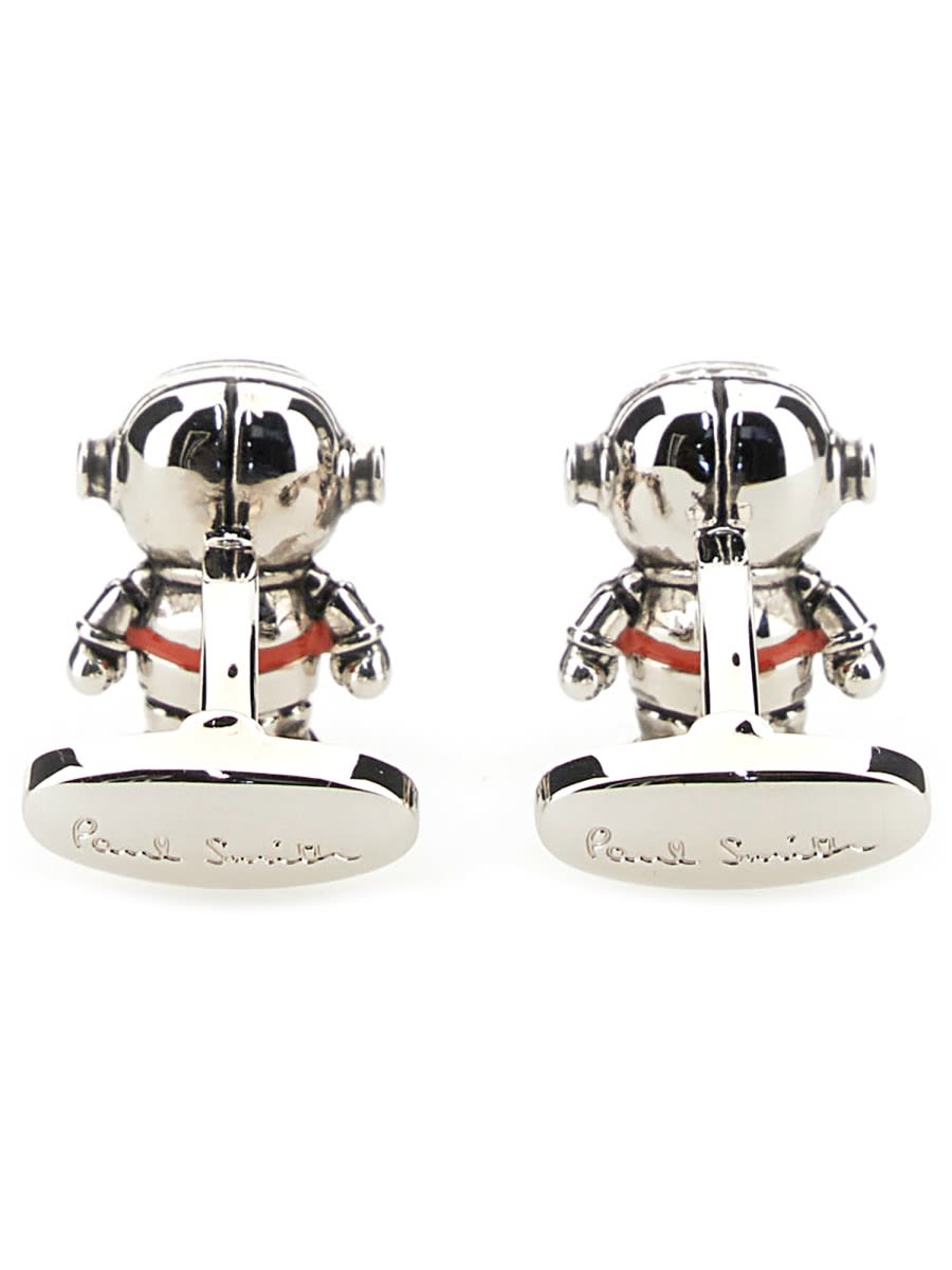Paul Smith Silver Cufflinks In Copper Zinc In Black