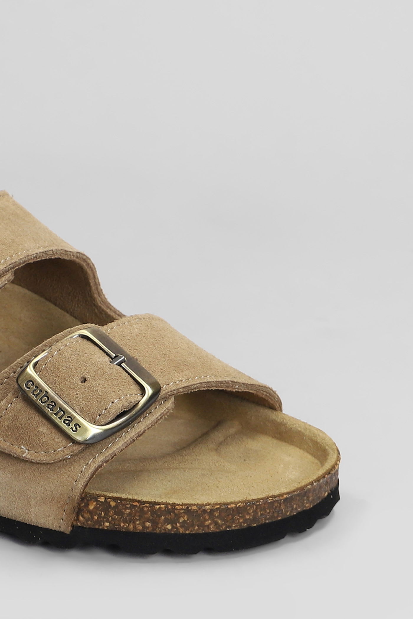 Cubanas Amalia Flats In Taupe Suede
