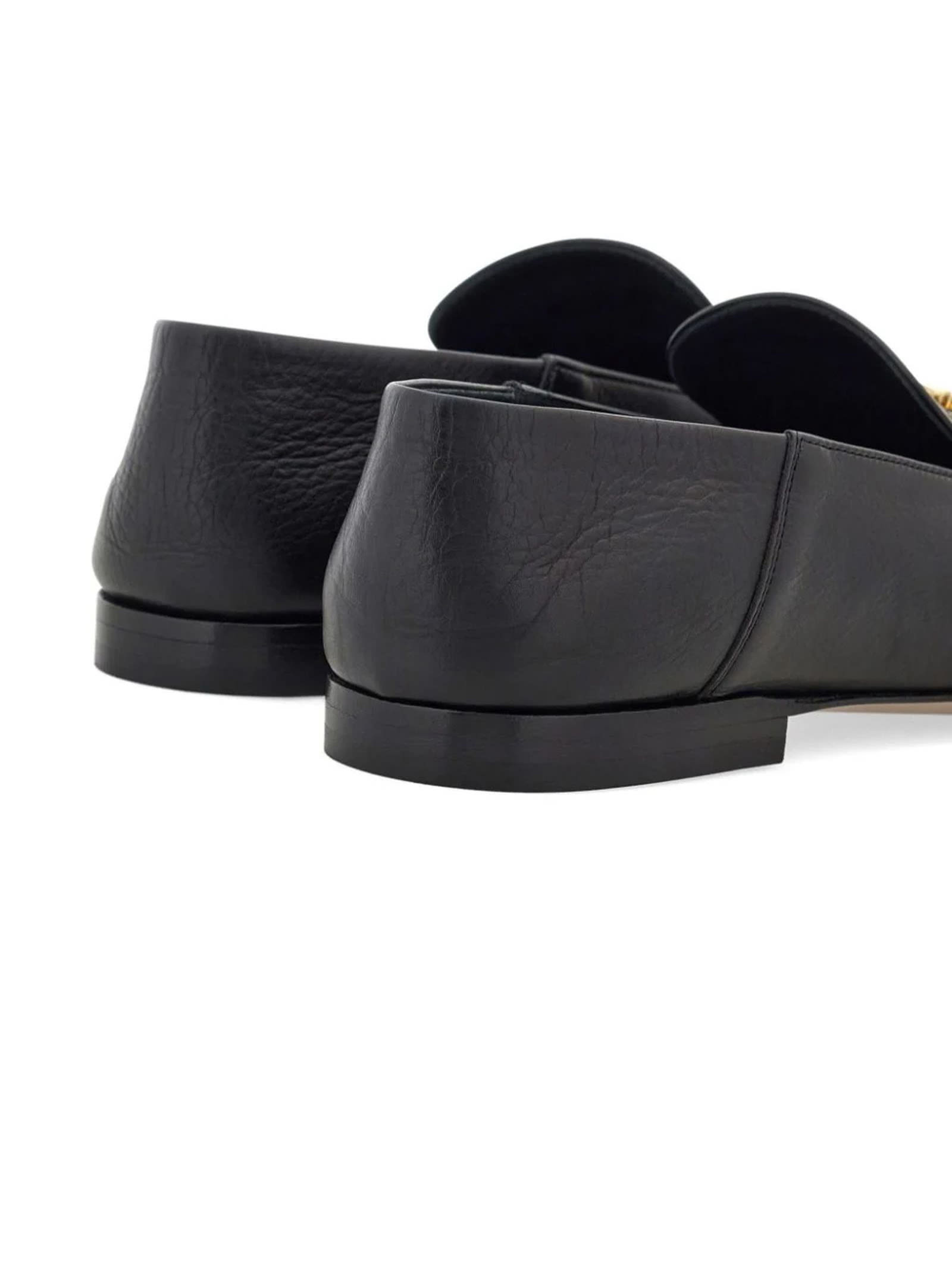 Shop Ferragamo Black Calf Leather Loafers