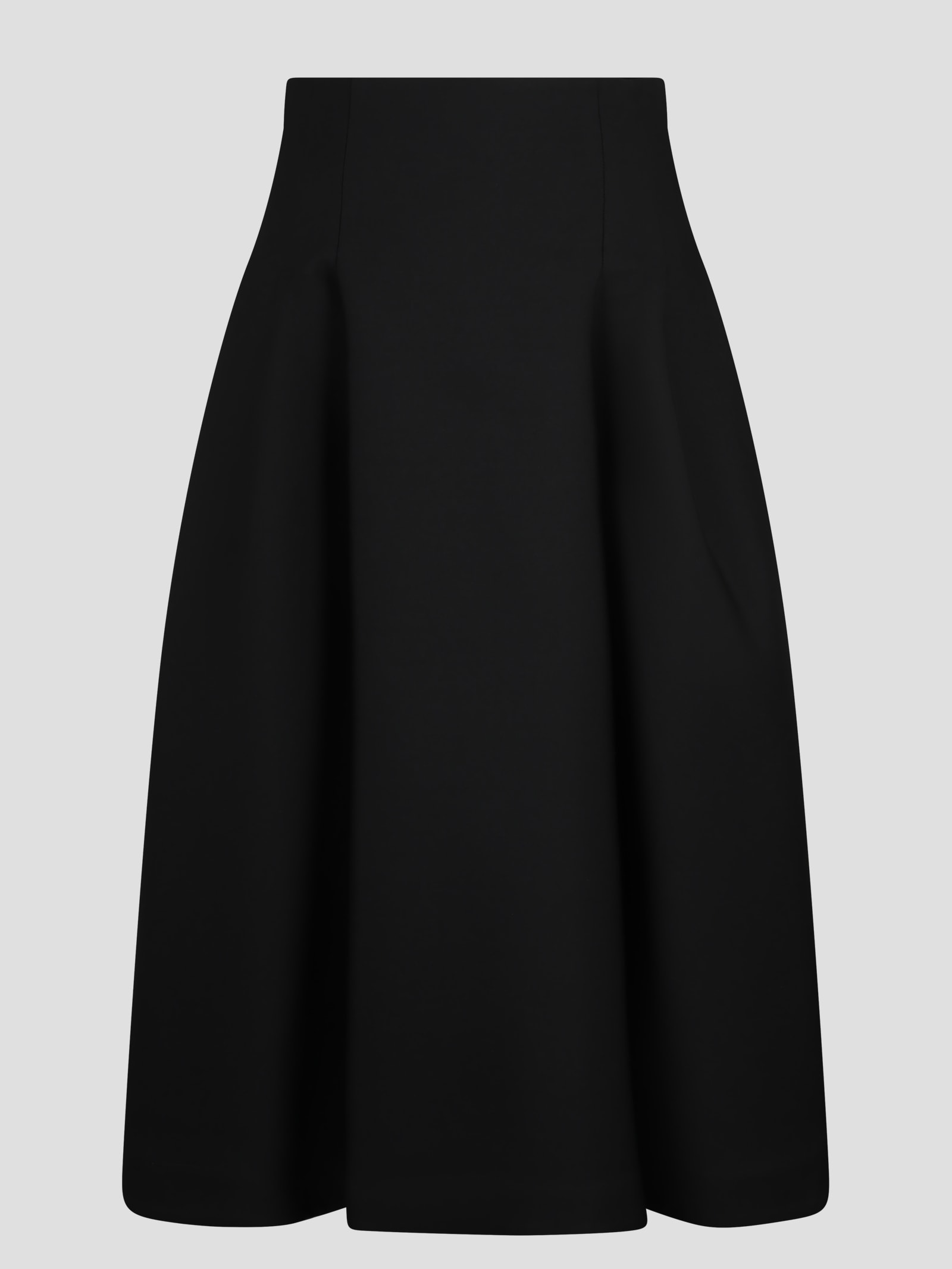 Bottega Veneta Compact Wool Wide Midi Skirt
