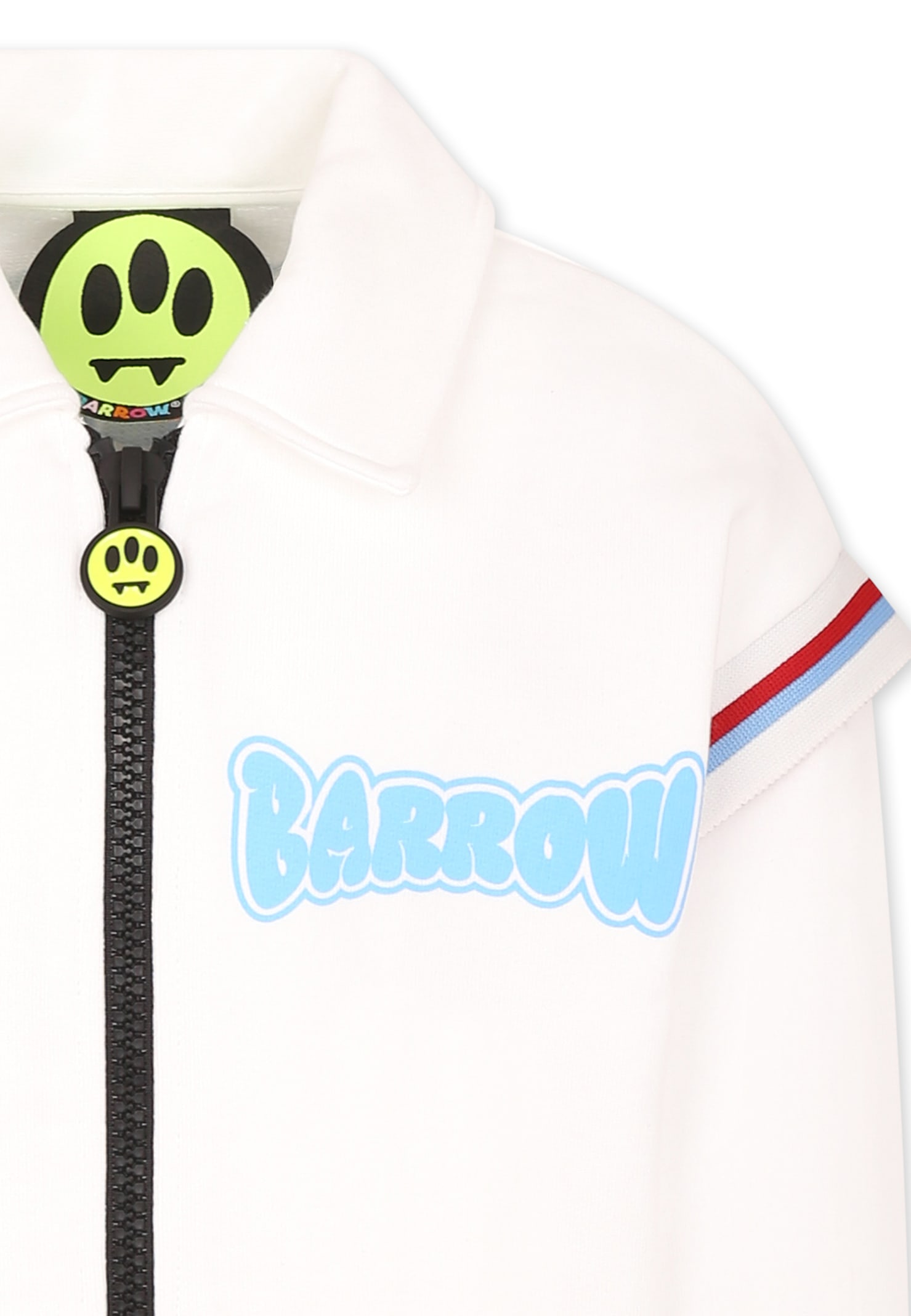 Barrow White Bomber Jacket For Girl With Logo In White