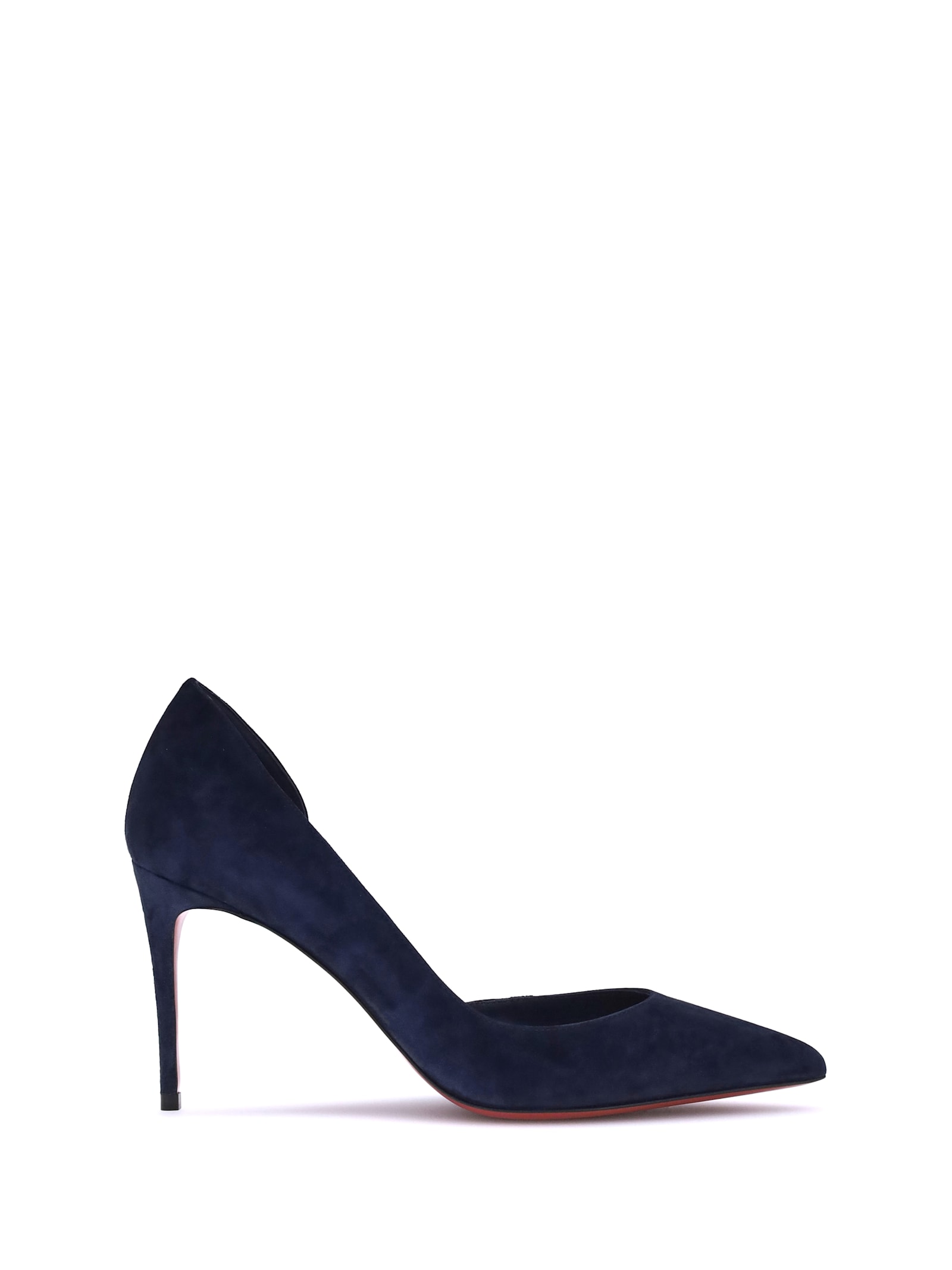 Christian Louboutin Pointed Toe Suede Finish Pumps In Blue