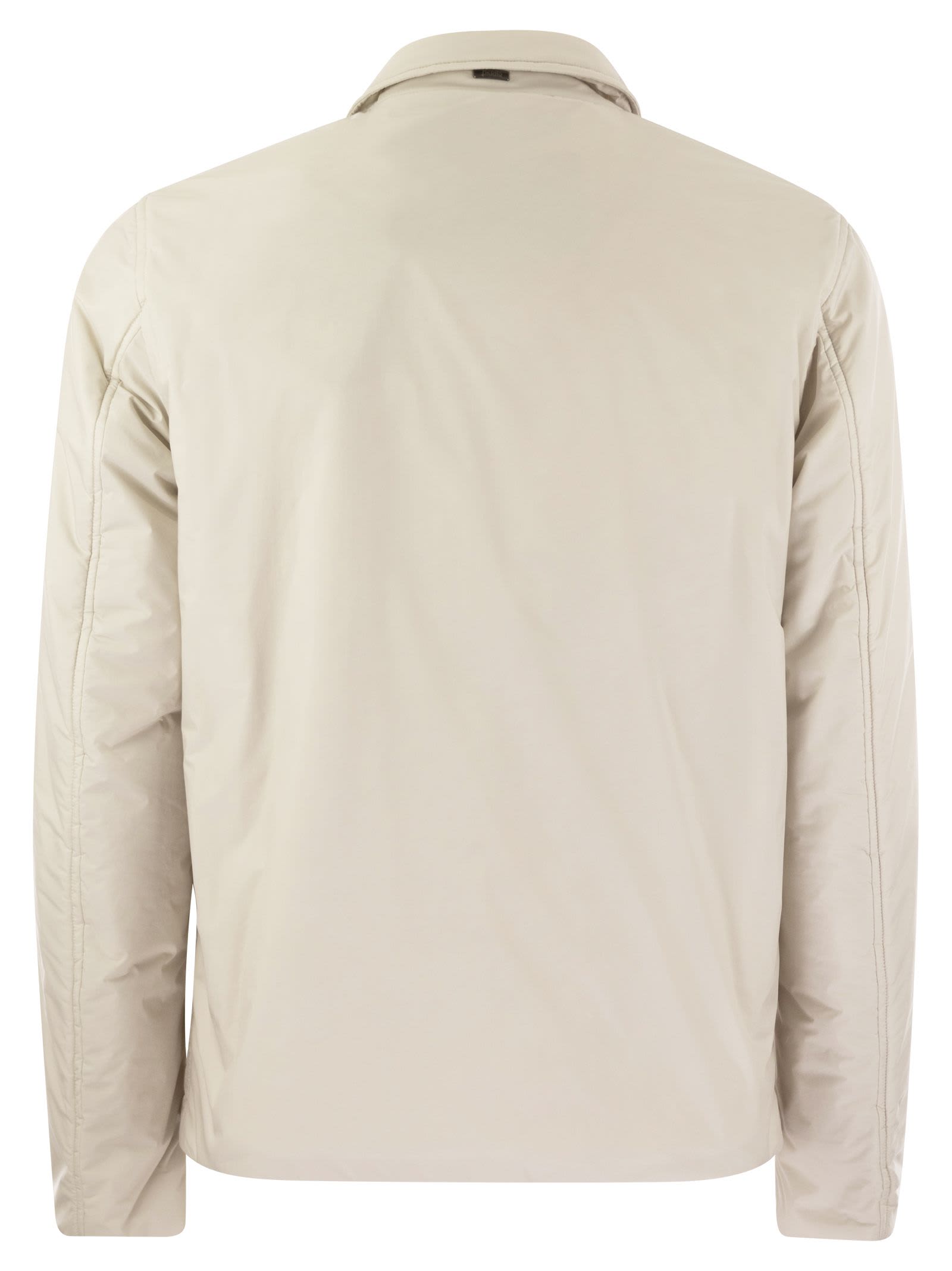 Shop Herno Shirt-cut Jacket In Ecoage In Light Beige