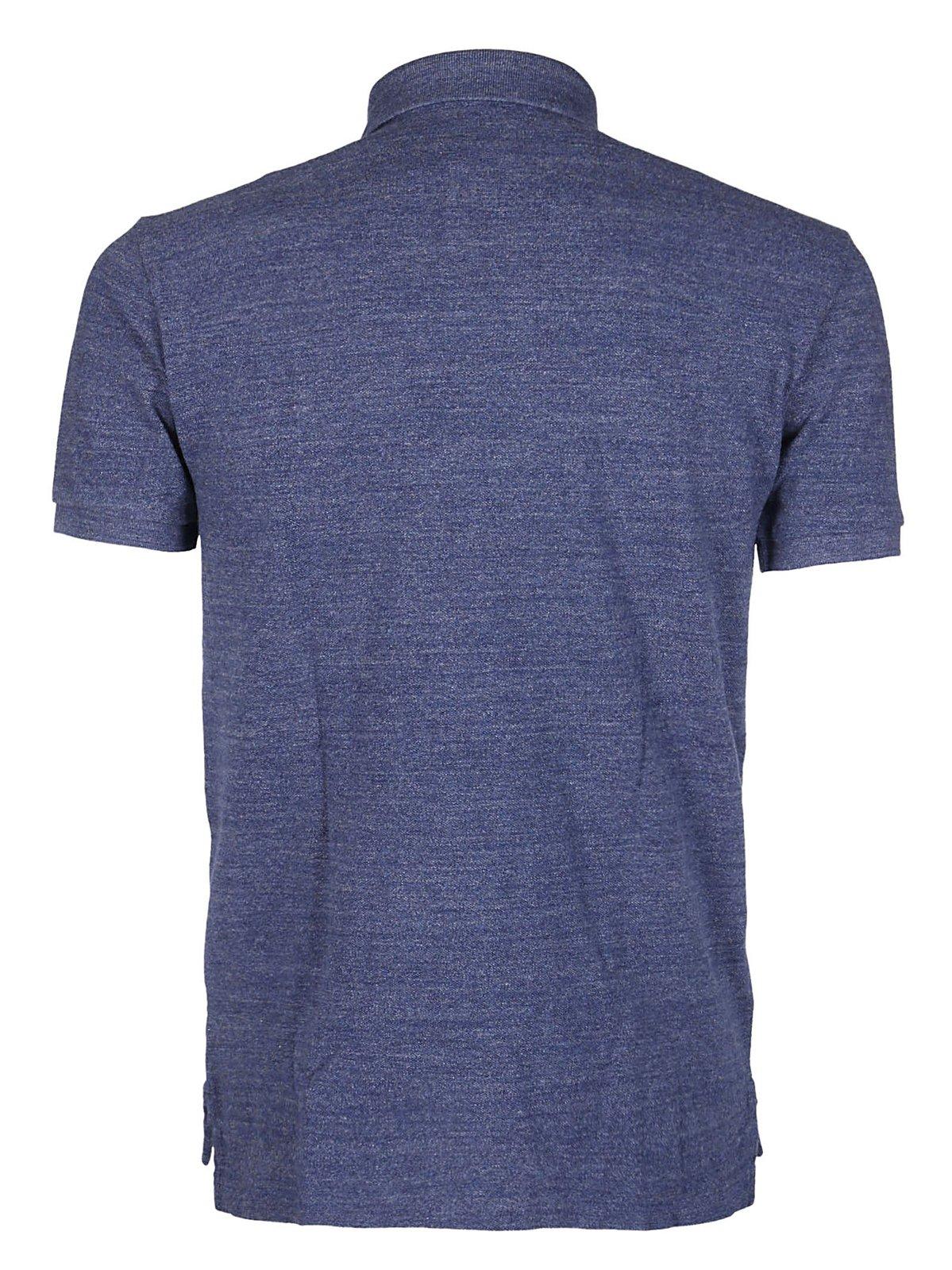 Polo Ralph Lauren Classics Mens Medium Blue Custom Fit Polo In Blue