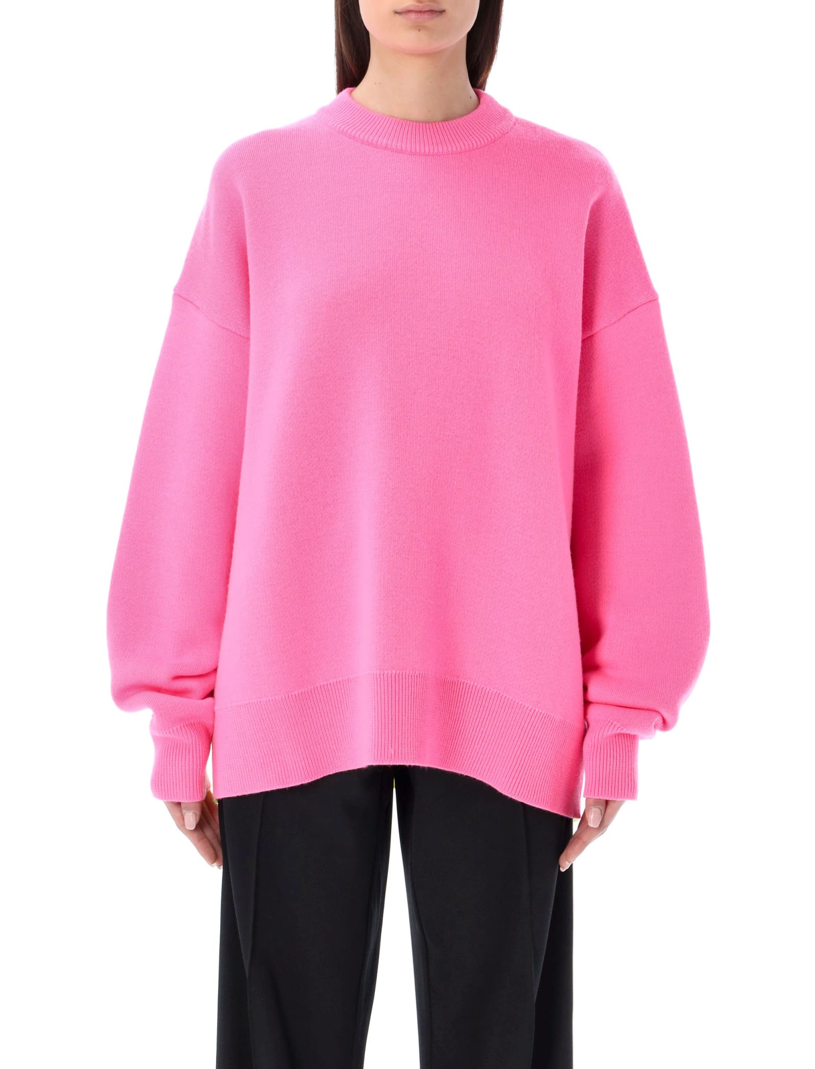 Palm Angels Palm-tree Intarsia-knit Jumper In Pink Multicolor