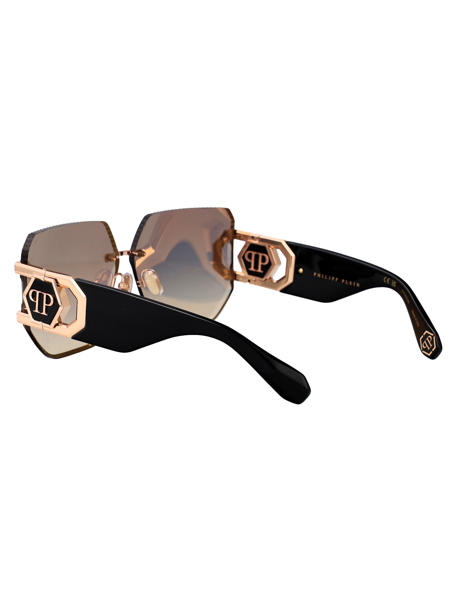 Philipp Plein Plein Hera Sunglasses In Rose Gold Green