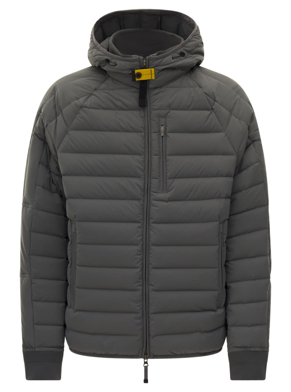 perry Grey Hoodded And Padded Down Jacket In Nylon Man Parajumpers