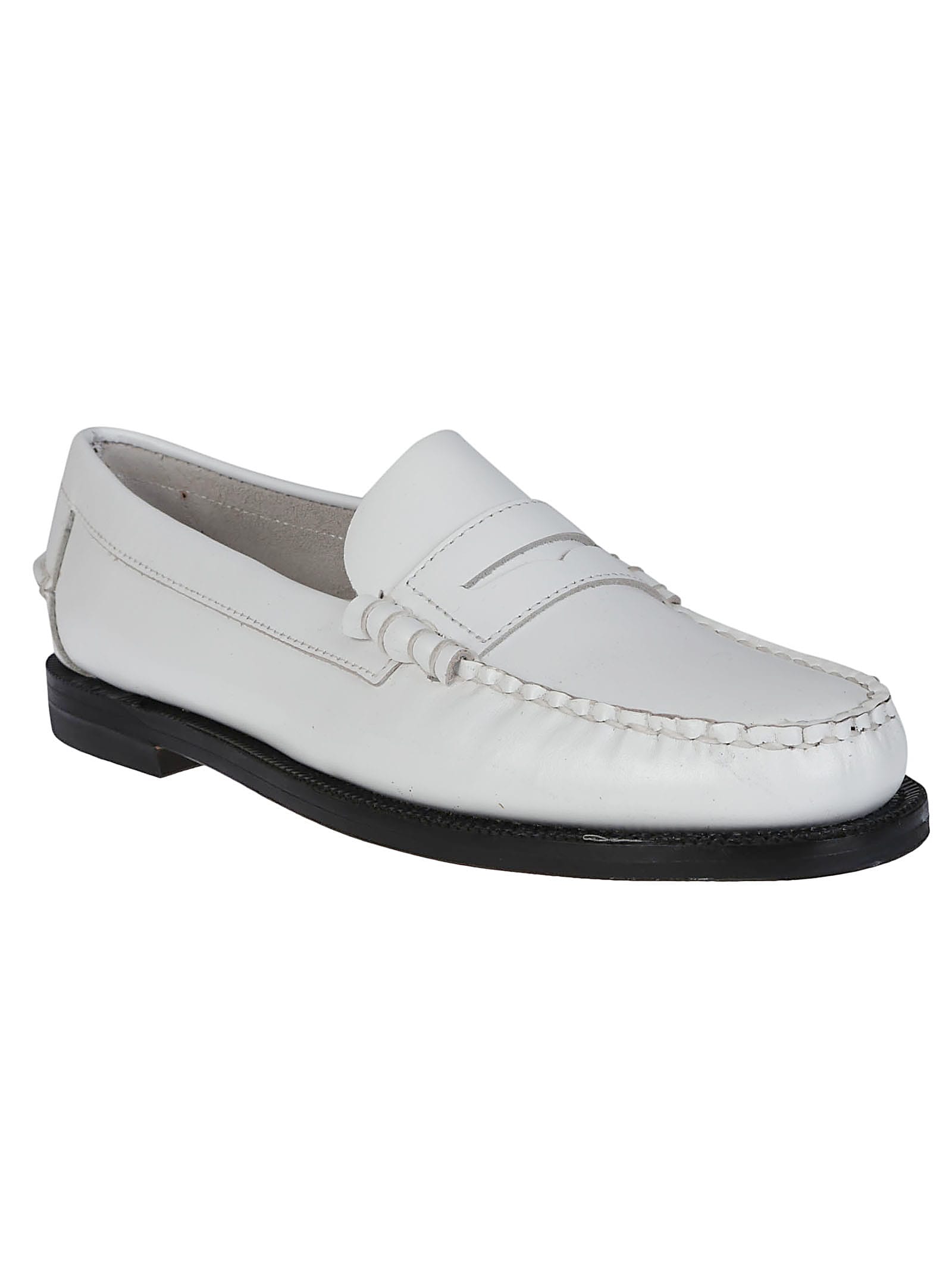 Shop Sebago Classic Dan Pigment Loafers In White
