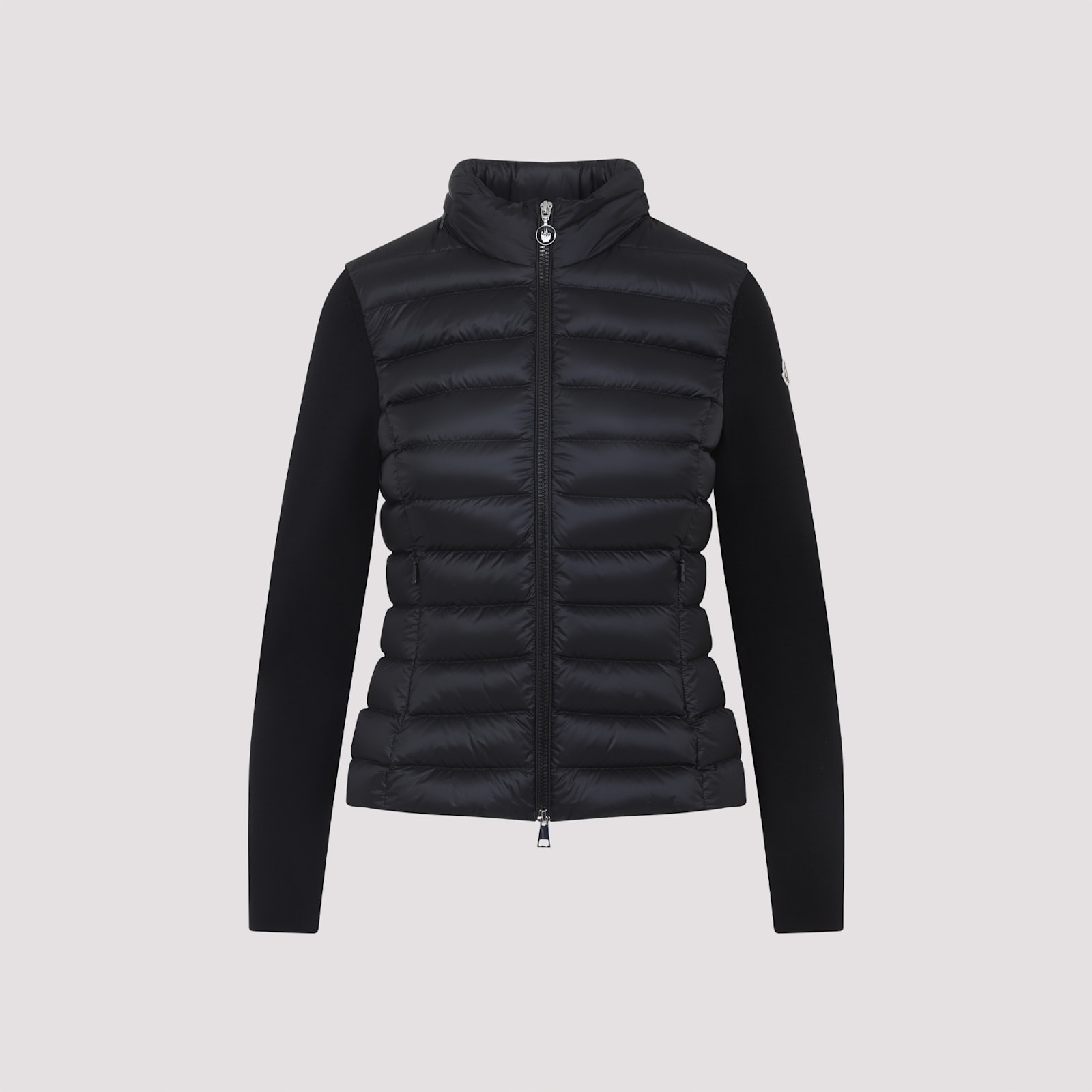 Moncler Quilted Zip-up Cardigan In Black