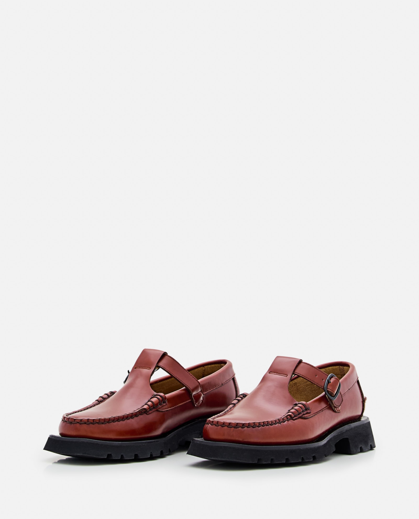 Shop Hereu Albert Sport Leather Loafer In Brown