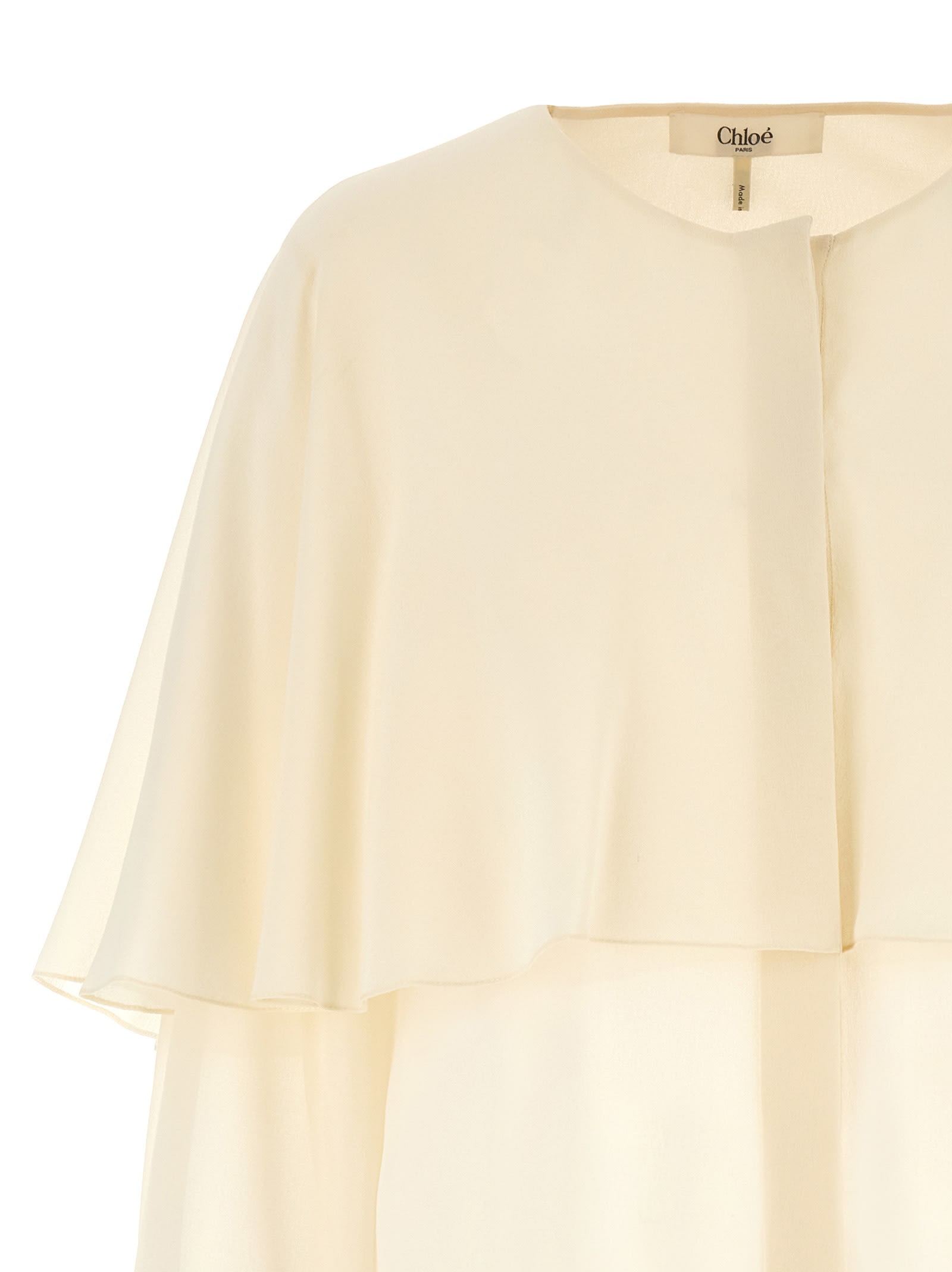 Shop Chloé Cape Shirt In White