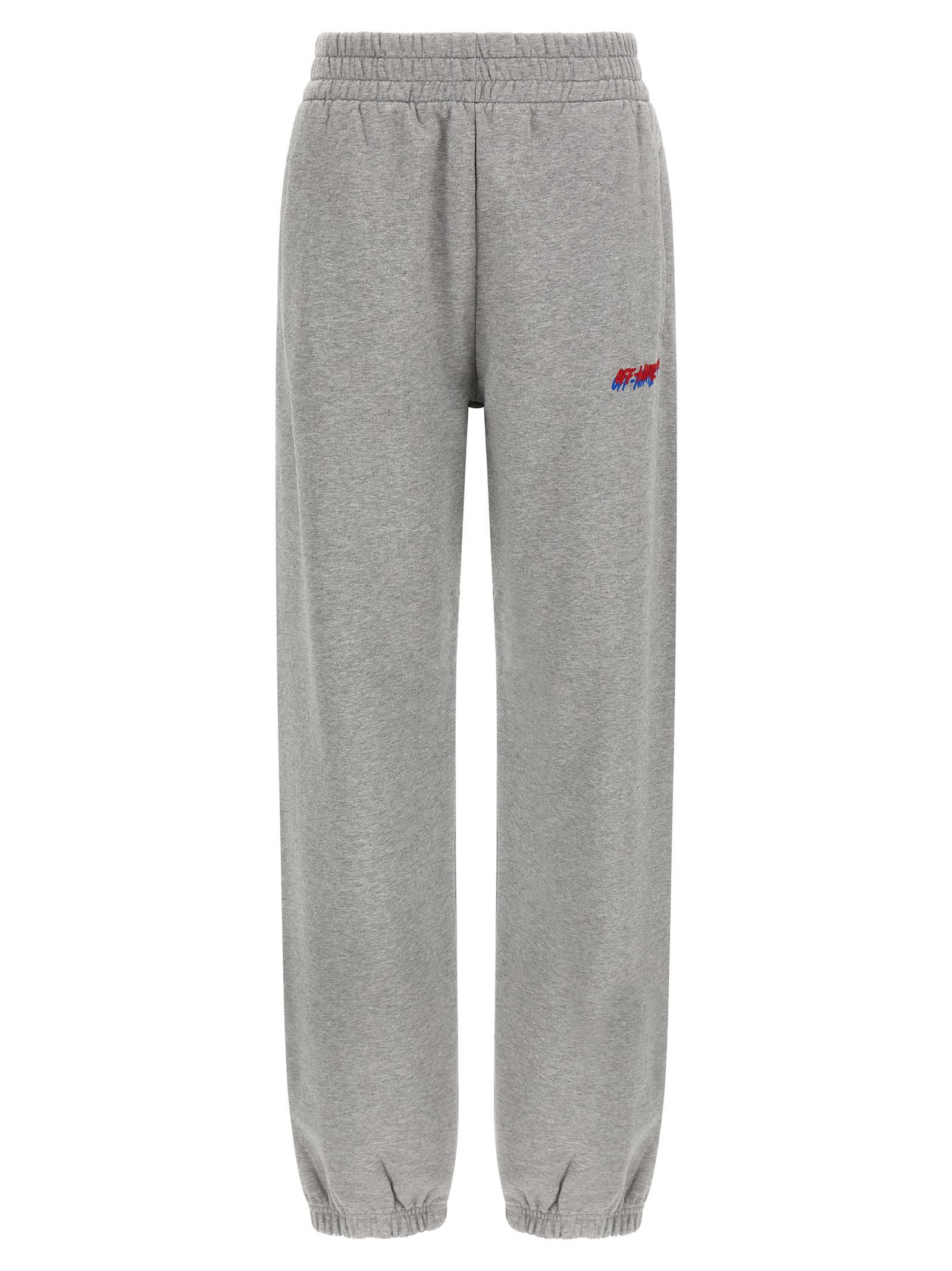 Off-white Logo Embroidery Joggers In Gray