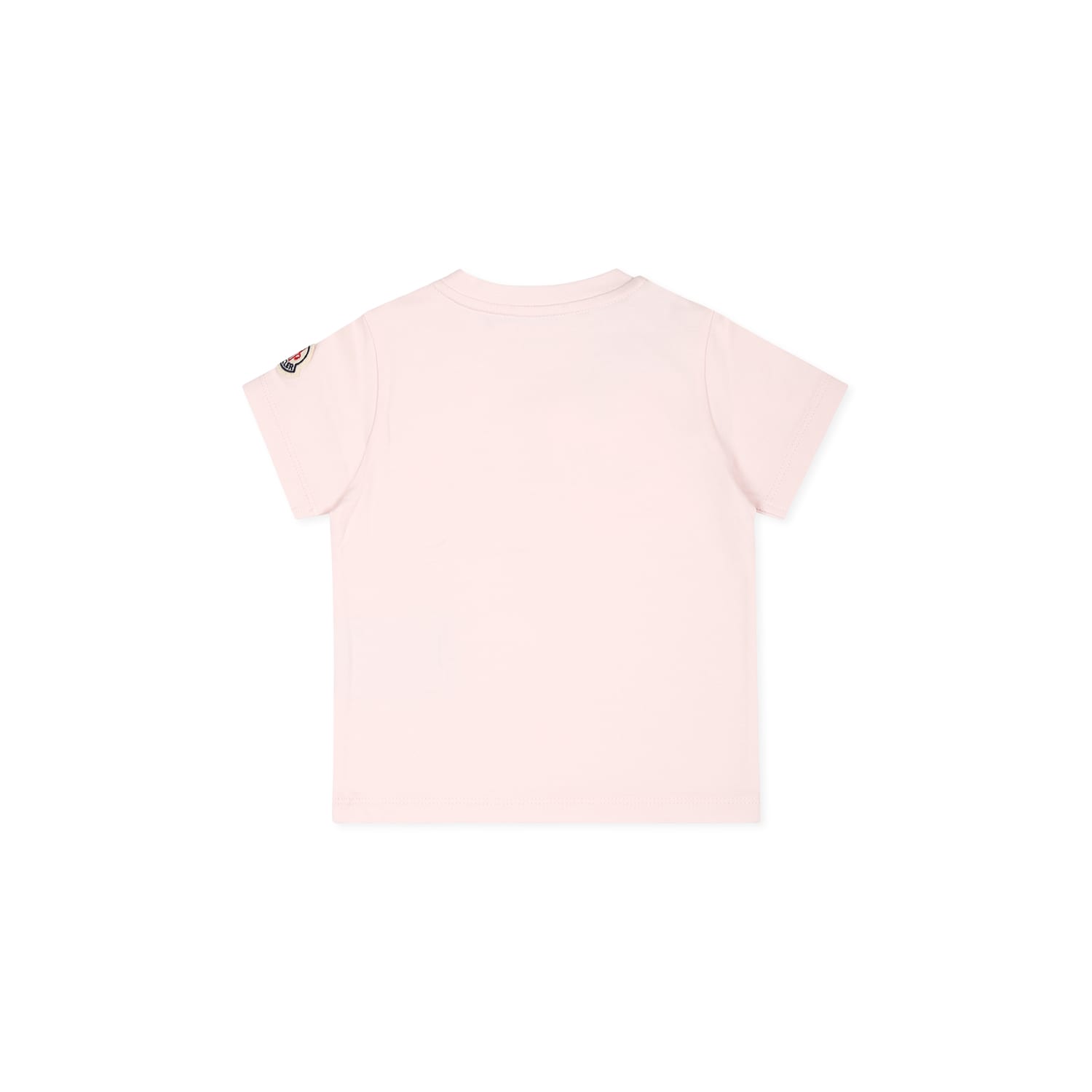 Moncler Pink T-shirt For Baby Girl With Logo In Pink