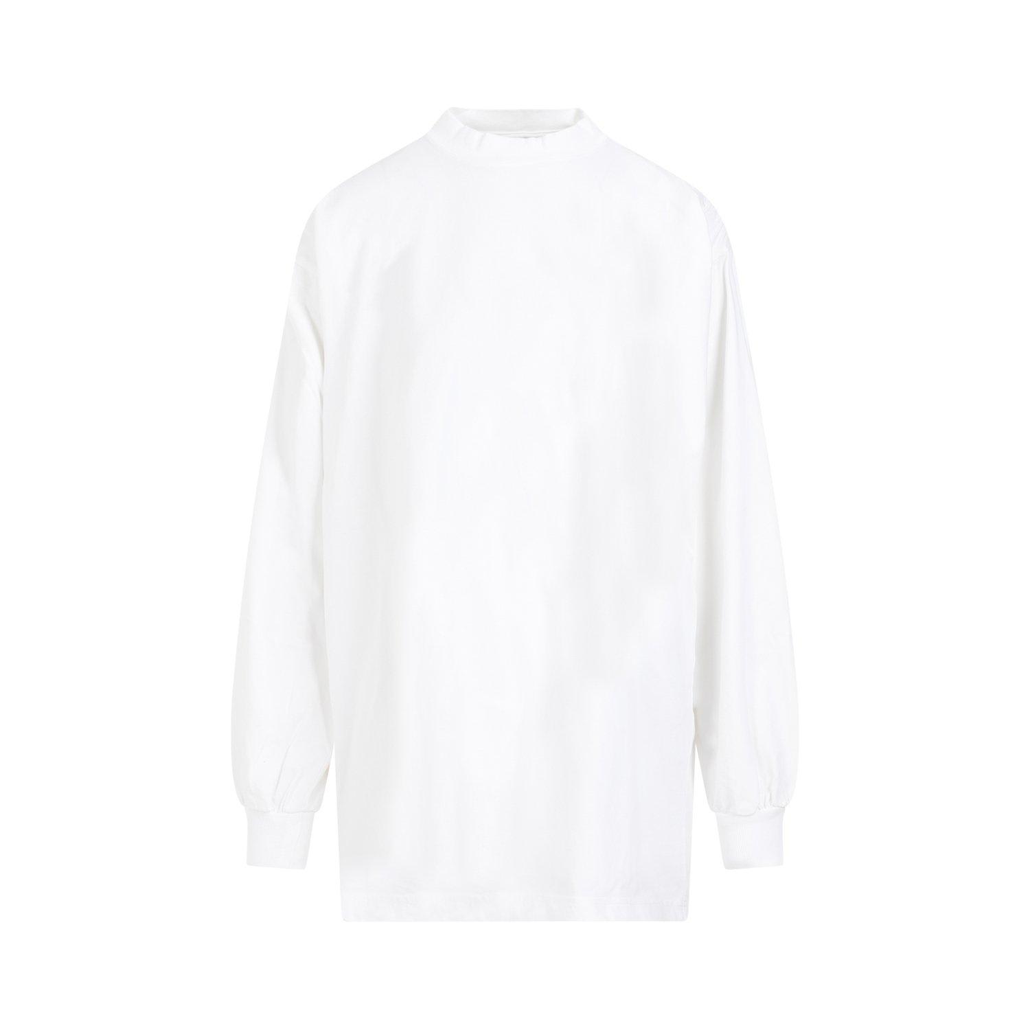 Shop Balenciaga Logo Printed Long-sleeved Shirt In White