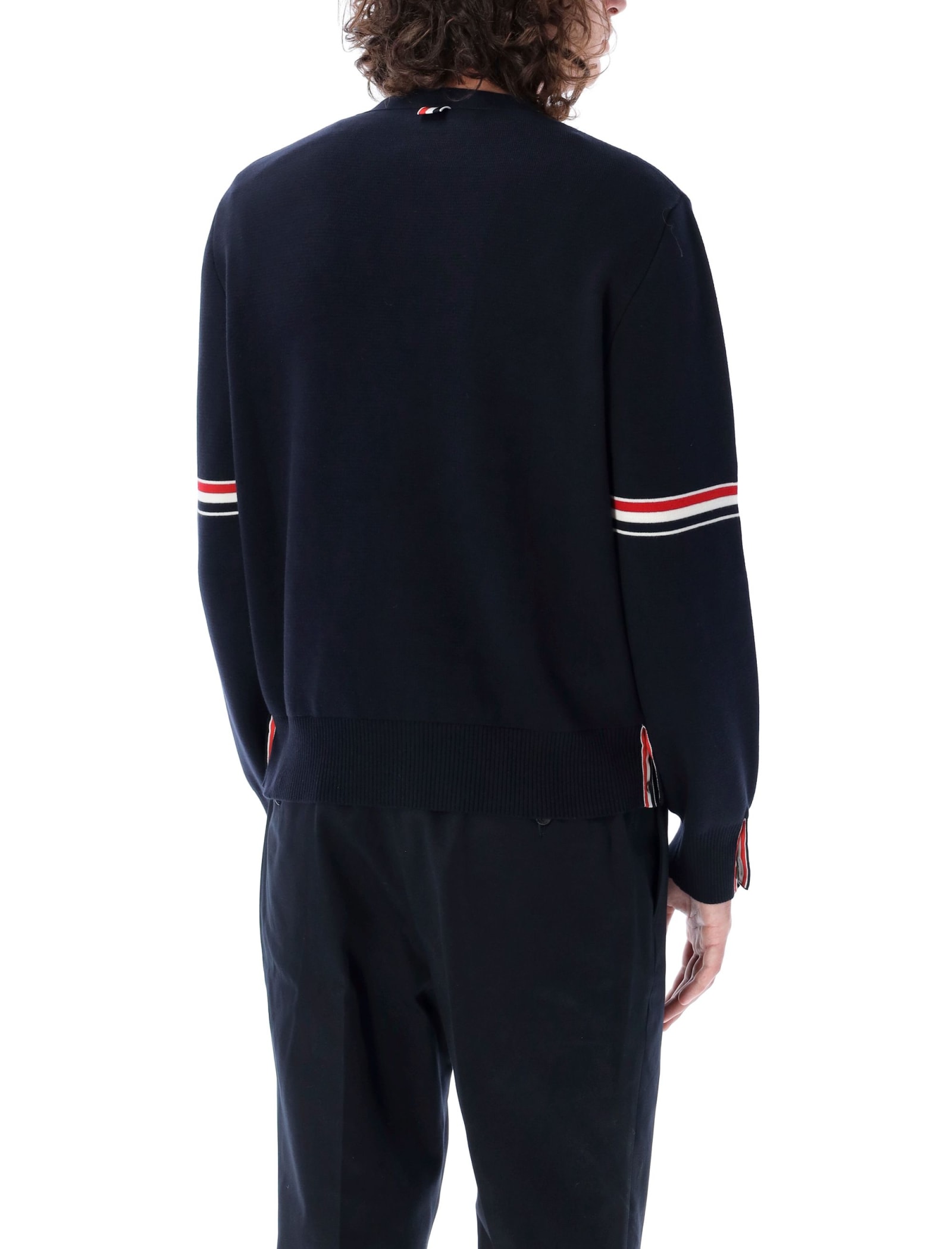 THOM BROWNE MILANO STITCH V-NECK CARDIGAN