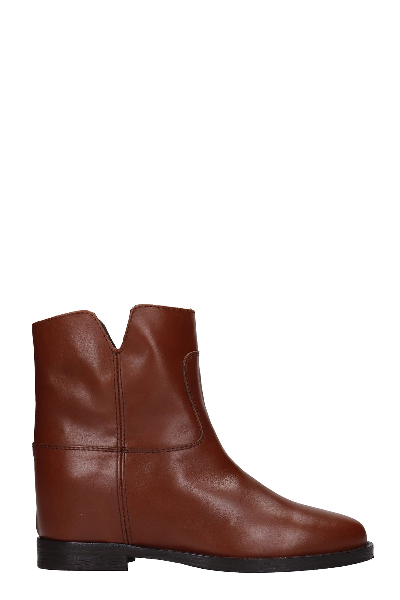 Via Roma 15 Ankel Boots Inside Wedge In Leather Color Leather