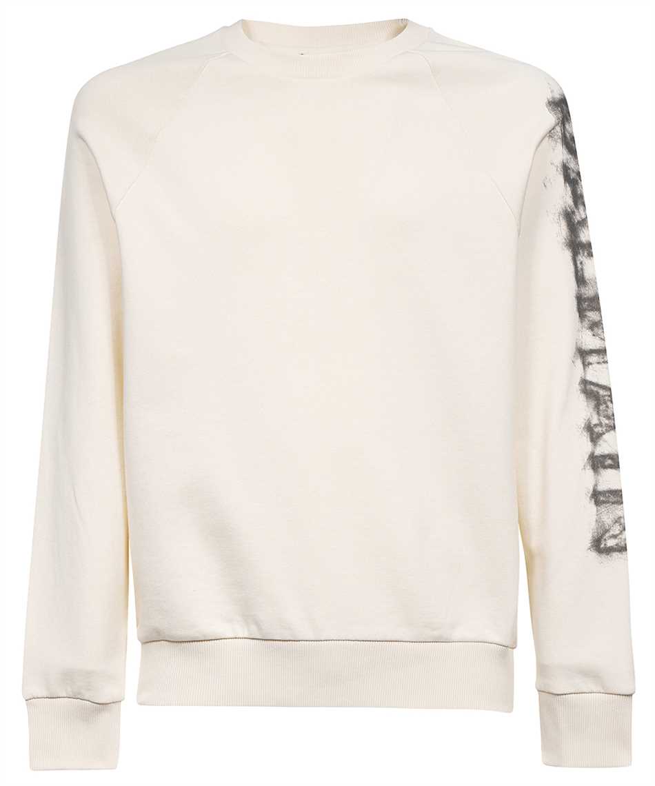 Balmain Logo Detail Cotton Sweatshirt In Beige