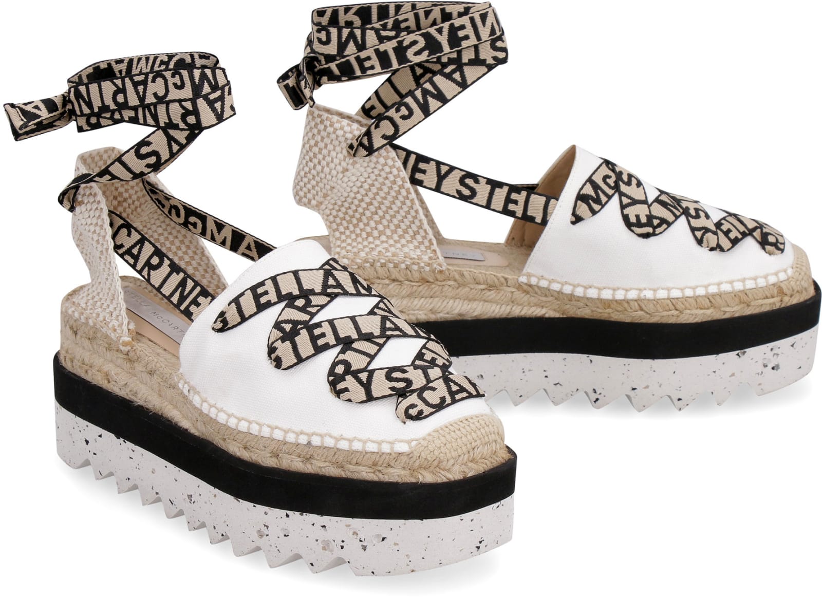 Stella Mccartney Gaia Canvas Espadrilles In White