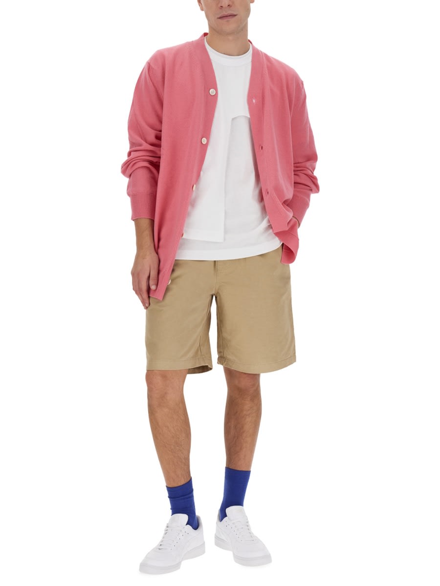 Shop Comme Des Garçons Shirt Wool Cardigan In Pink