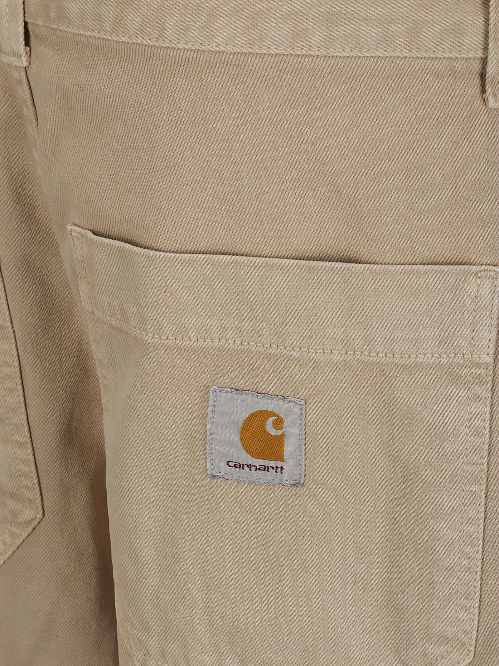 Carhartt Wip Single Knee Pant Hamilton In Organic Cotton In Stone Dyed Tonic