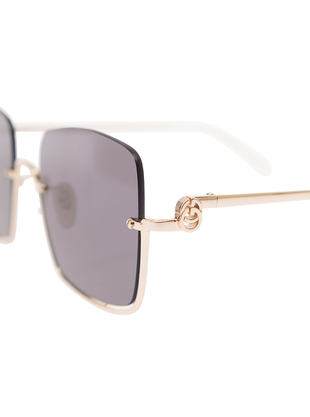 Gucci Gg1279s Gold-colored Sunglasses With Thin Temples And Intrelocking G Detail In Metal Woman In Metallic