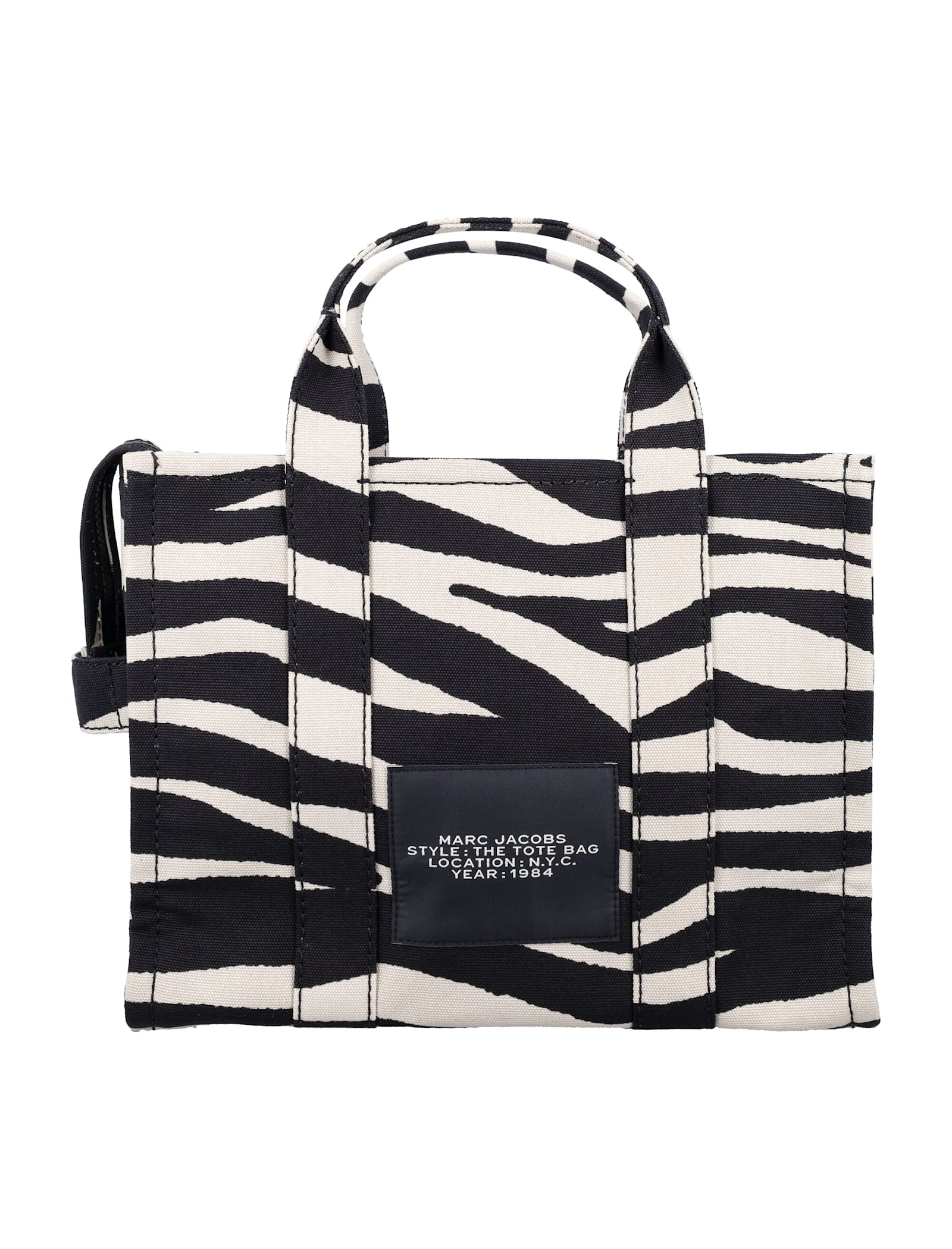 Shop Marc Jacobs The Zebra Canvas Medium Tote Bag