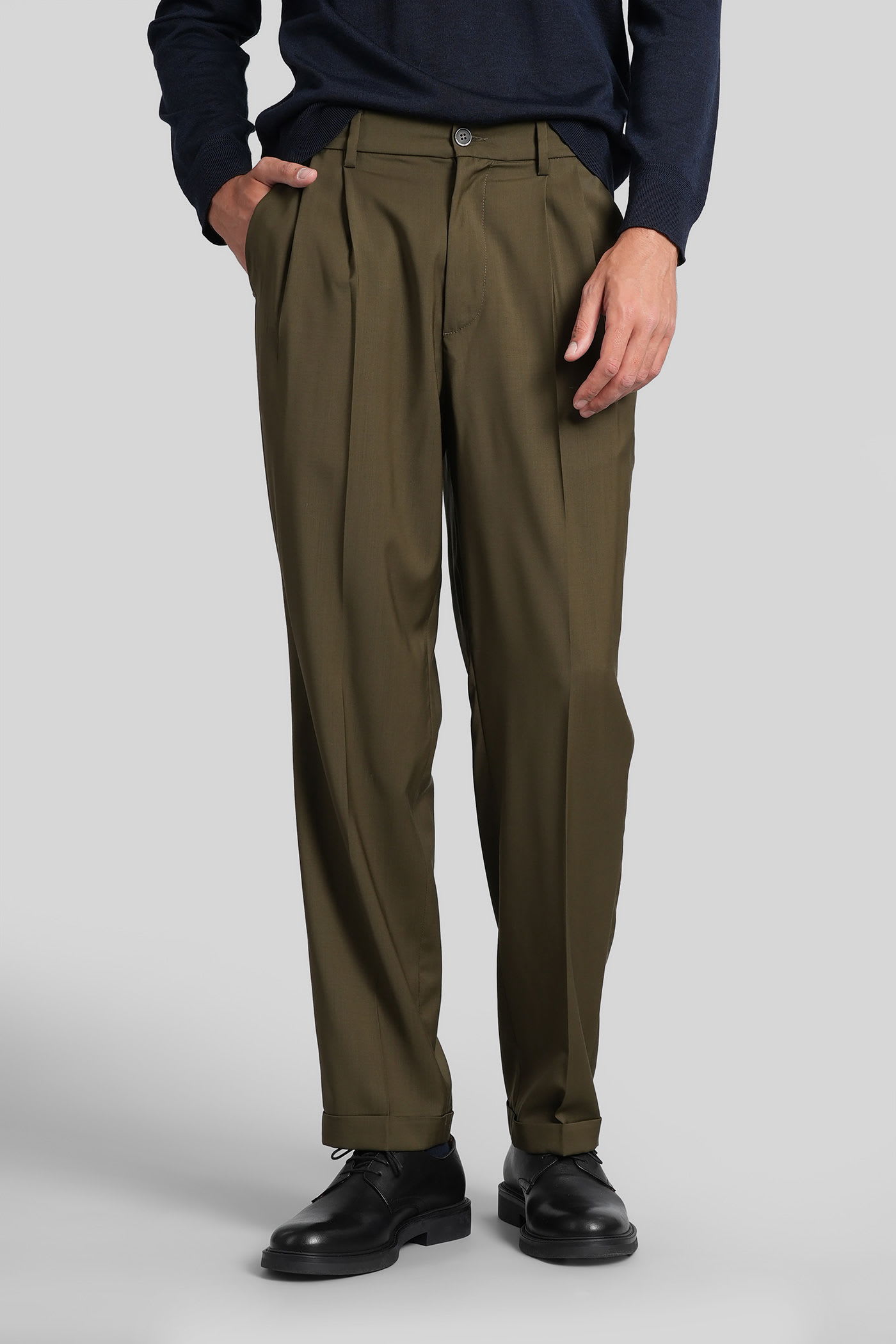 Barena Venezia Drapier Pants In Green Wool In Green
