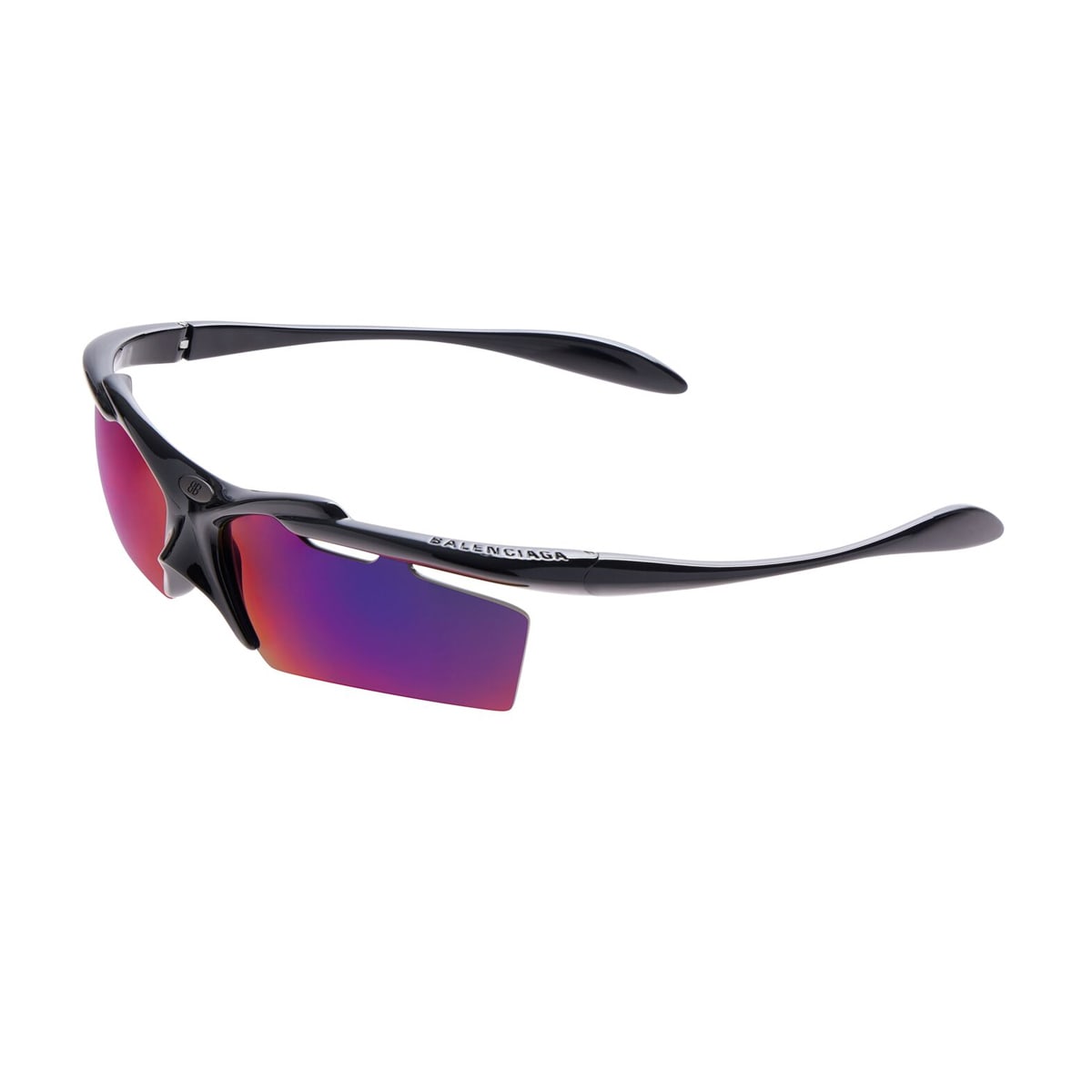 Balenciaga Bb0420s Turbo-linea Extreme 002 Black Violet Sunglasses In Multi