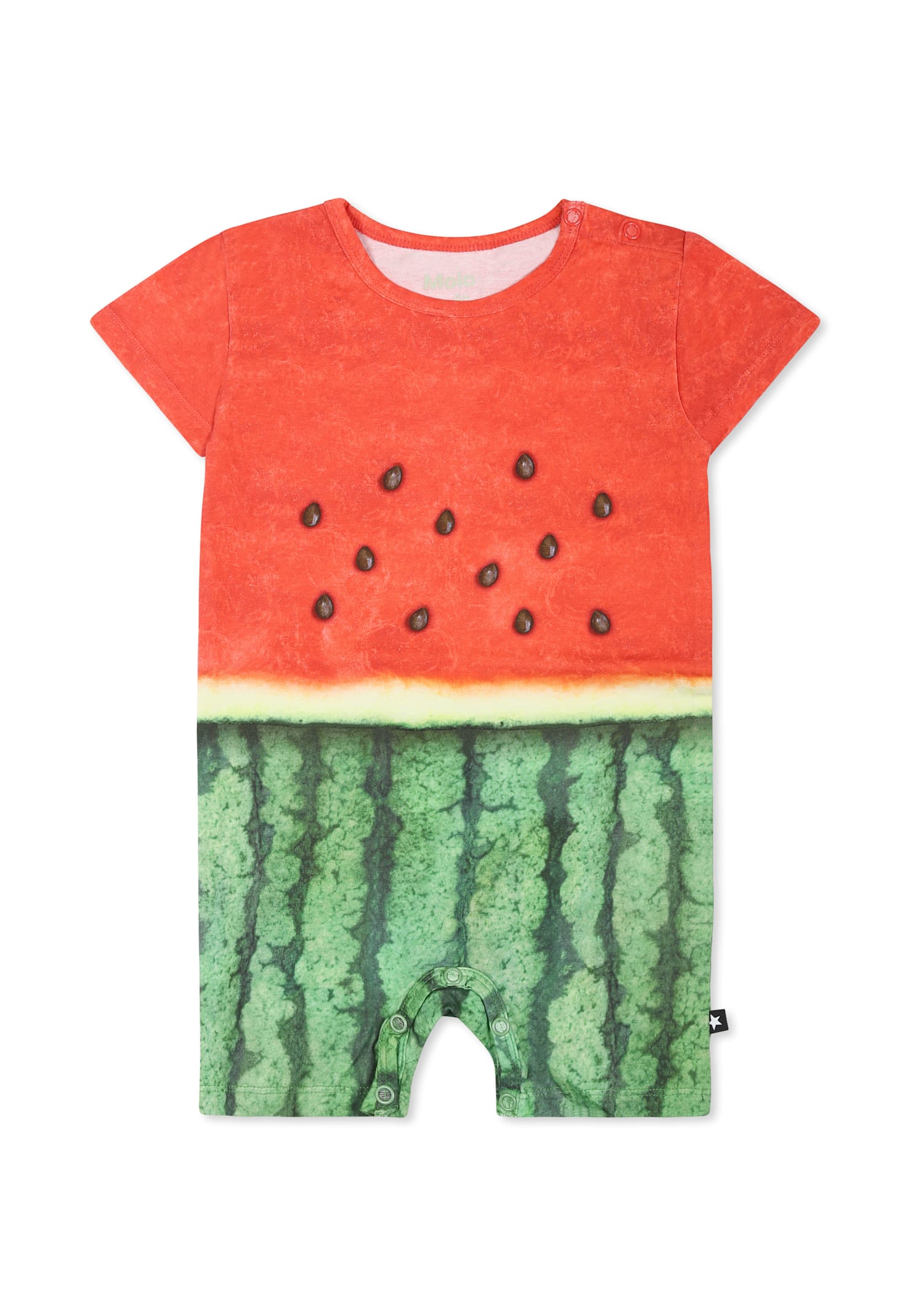 Molo Multicolor Romper For Babykids With Watermelon Print In Multicolor