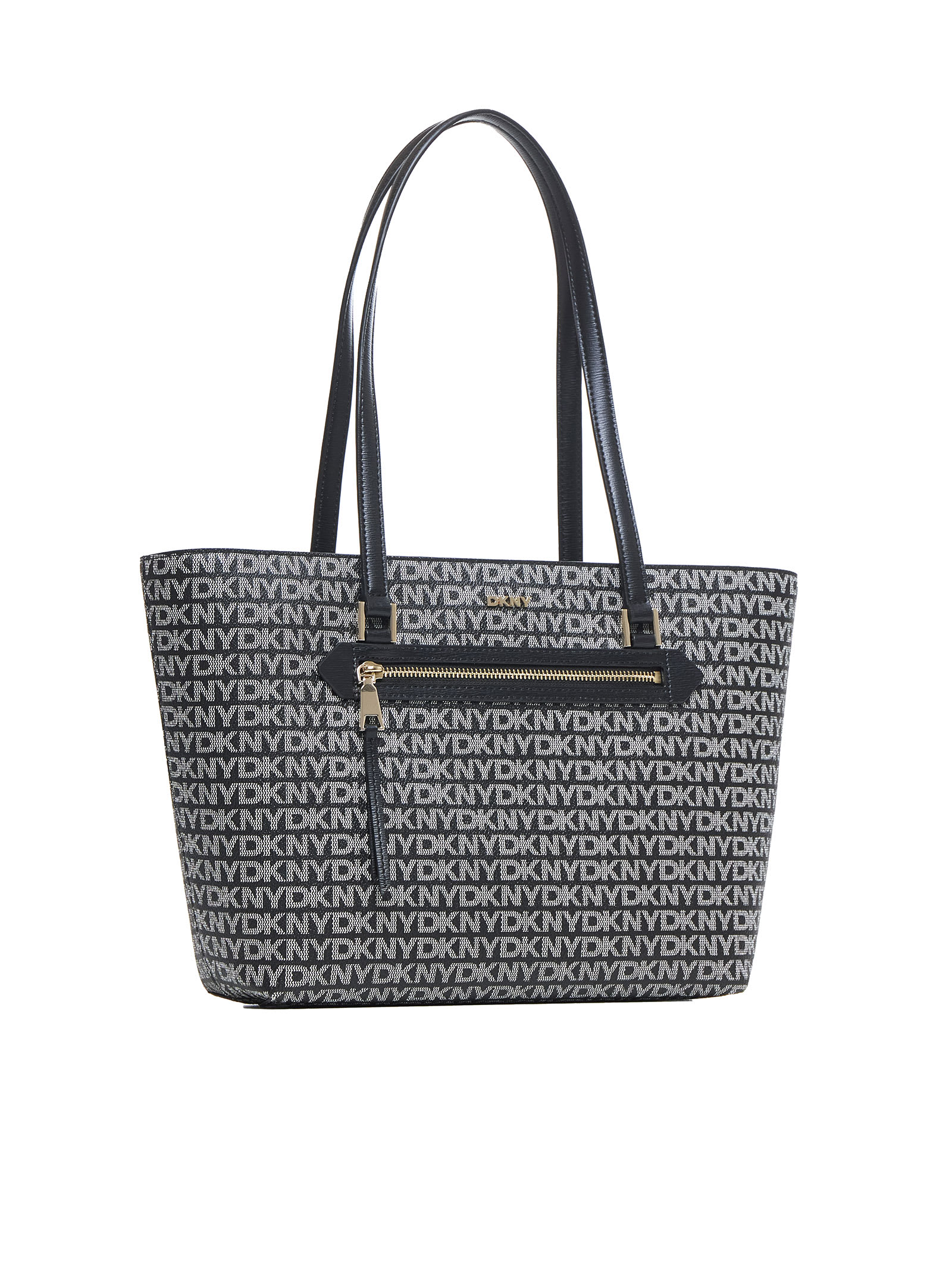 Shop Dkny Tote In Black Logo Black