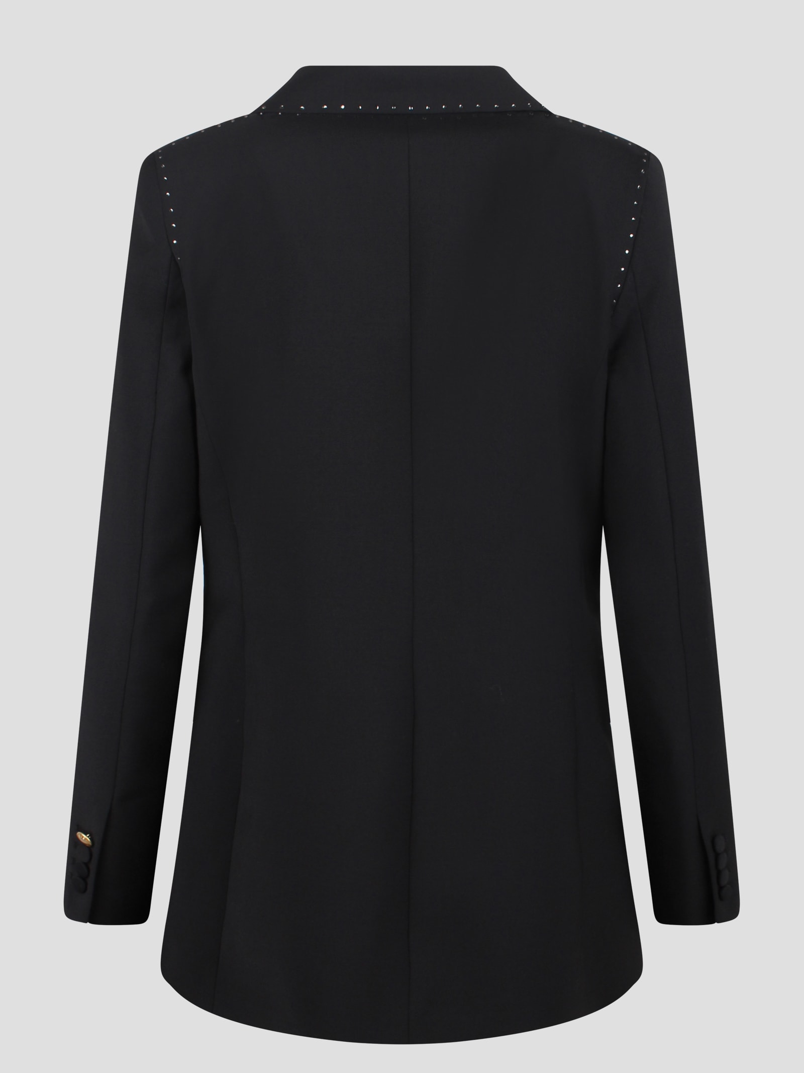 Shop Hebe Studio The Black Wool And Crystals Bianca Blazer