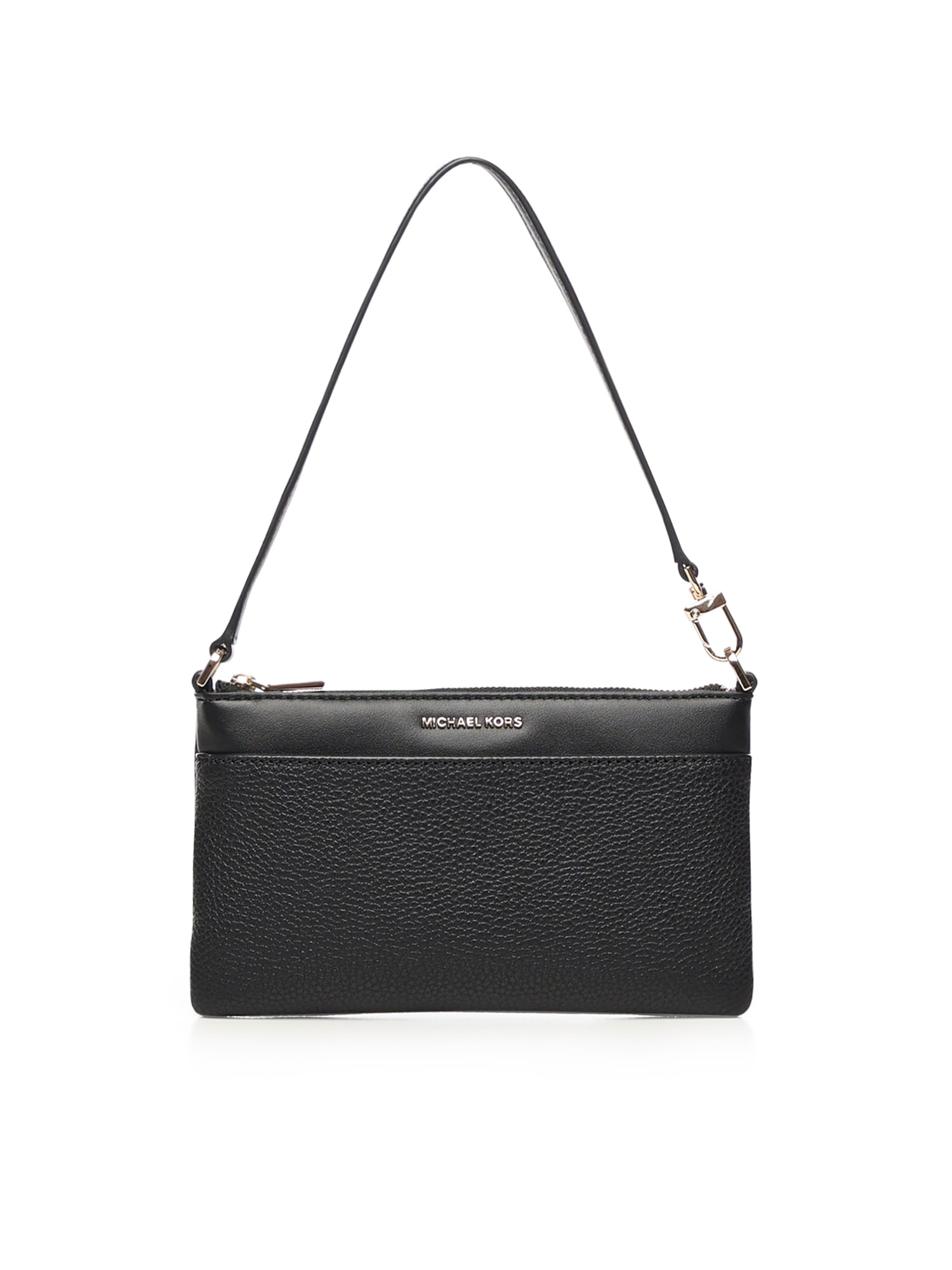 Michael Michael Kors Jet Set Medium Leather Wristlet In Black