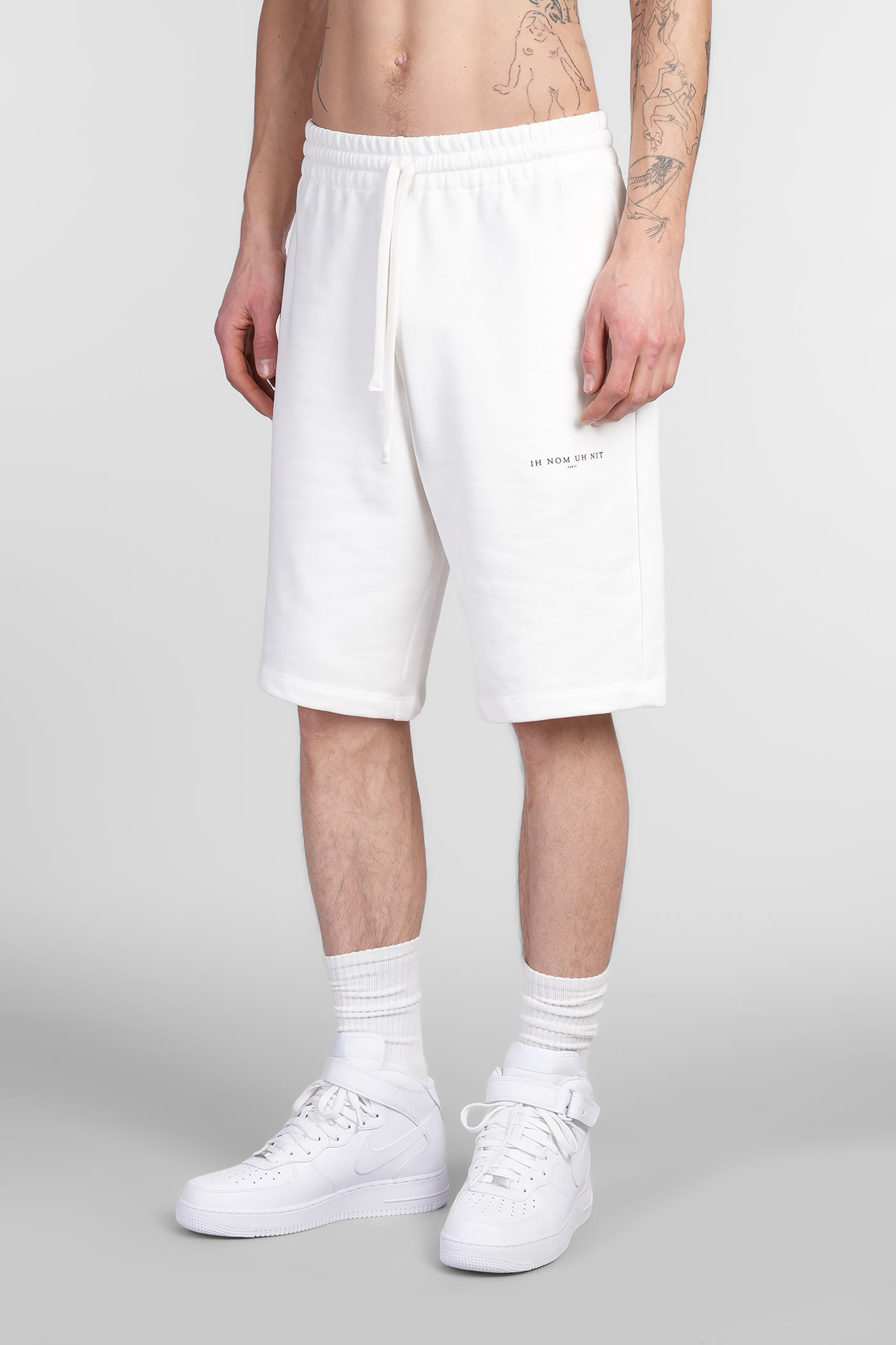 Ih Nom Uh Nit Logo-print Track Shorts In White
