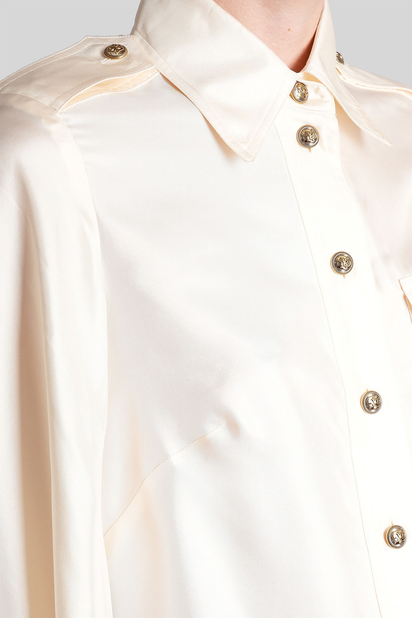 Zimmermann Shirt In Beige Silk In Neutral