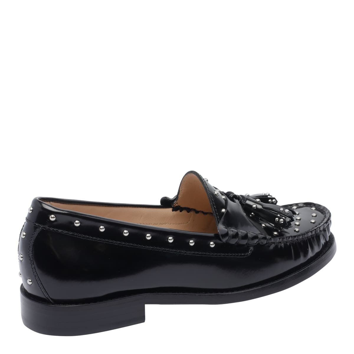 Stuart Weitzman Loafers With Studded Detailing And Tassel Embellishment In Black