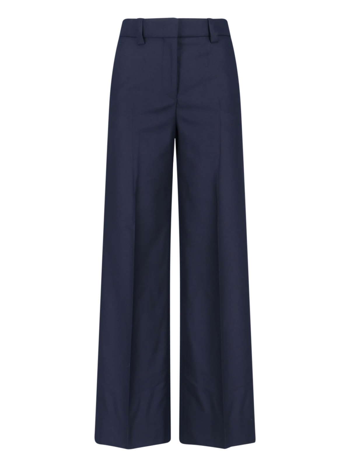 Incotex Wide Leg Trousers Button Detail In Blue