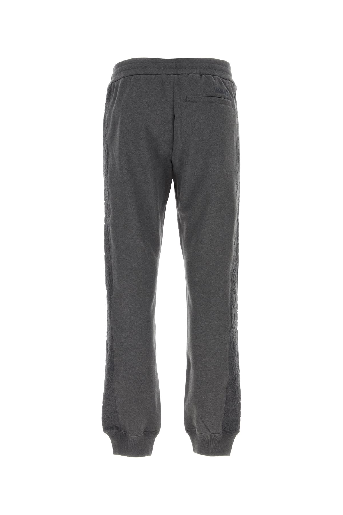 Versace Barocco-motif Tapered Track Pants In Gray