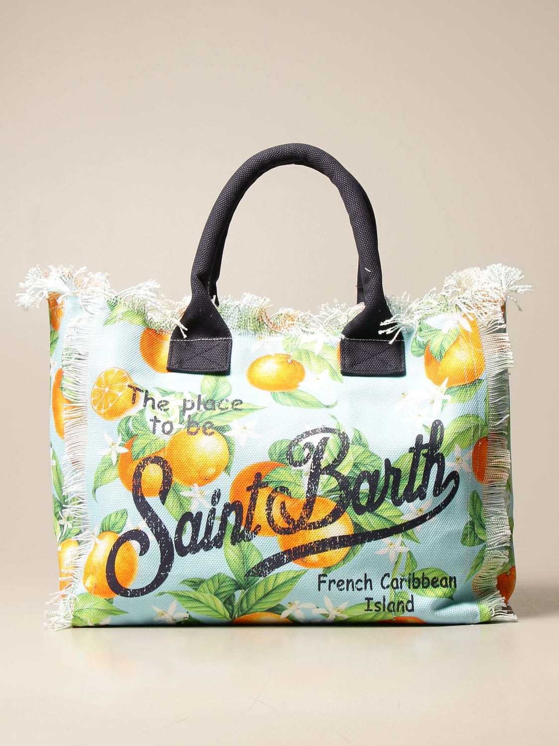 Mc2 Saint Barth Tote Bags Vanity Mc2 Saint Barth Handbag With Orange Print