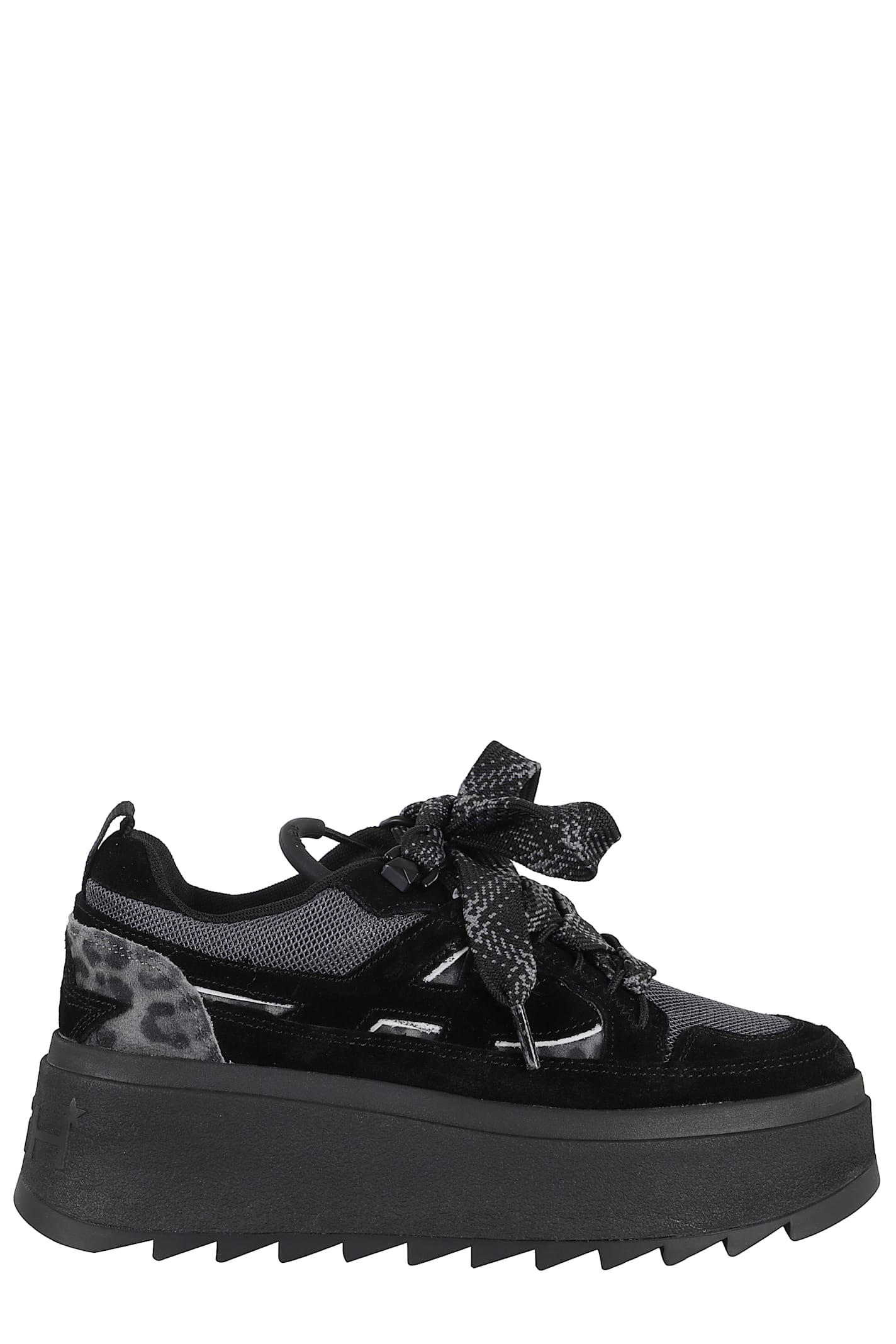 Ash Platform Sneakers With Suede Inserts In Black