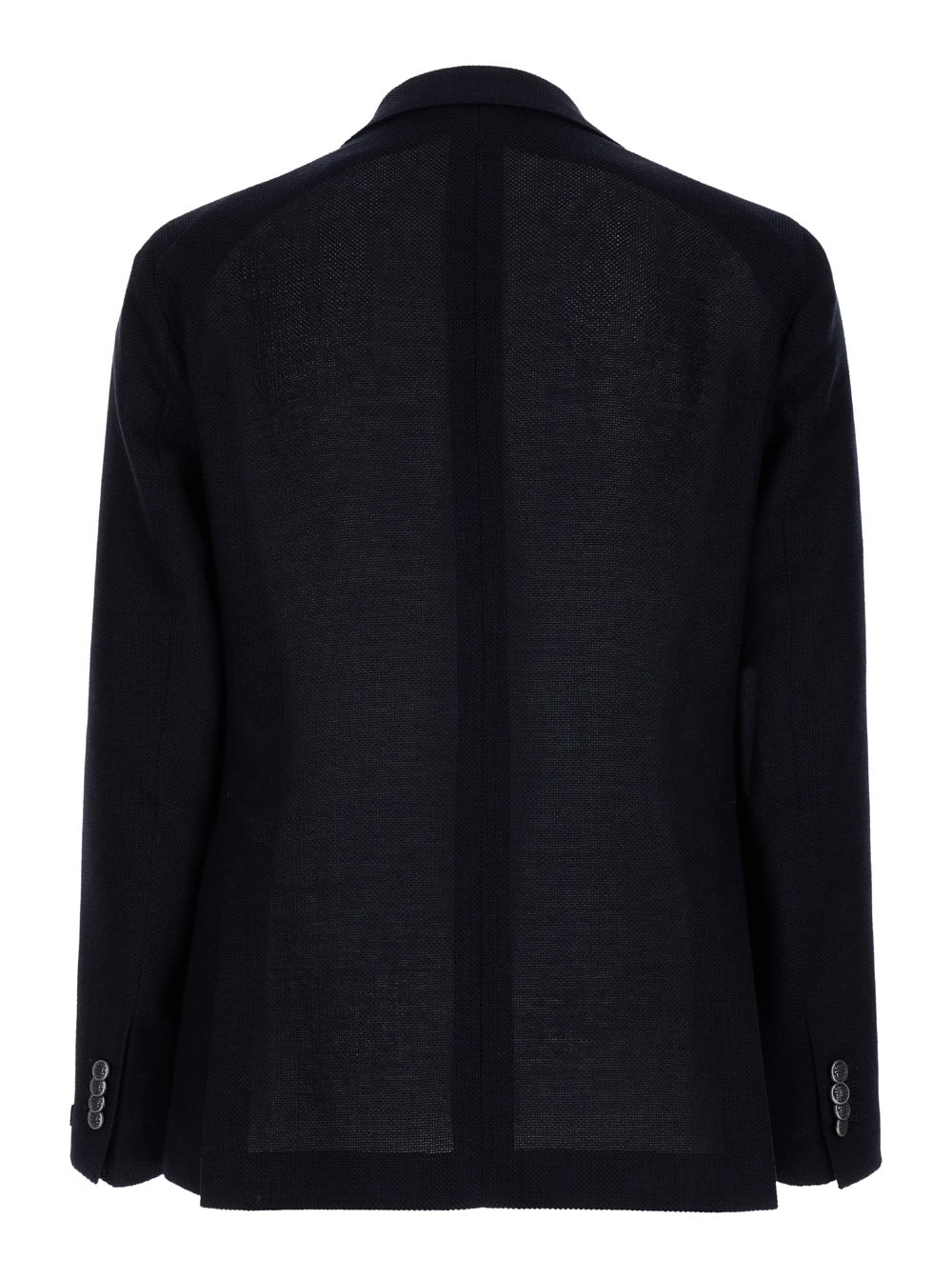 Shop Tagliatore Blue Single-breasted Jacket With Logo Pin In Silk And Wool Man