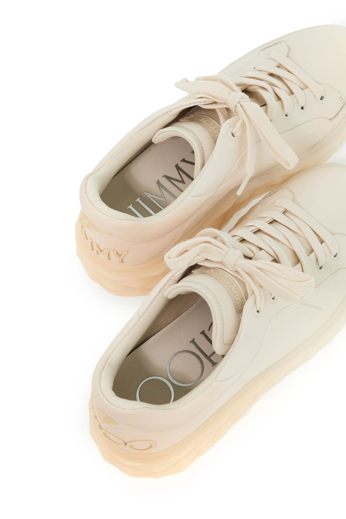 Shop Jimmy Choo Diamond Maxi/f Ii Sneakers In X Latte Bamboo Mix