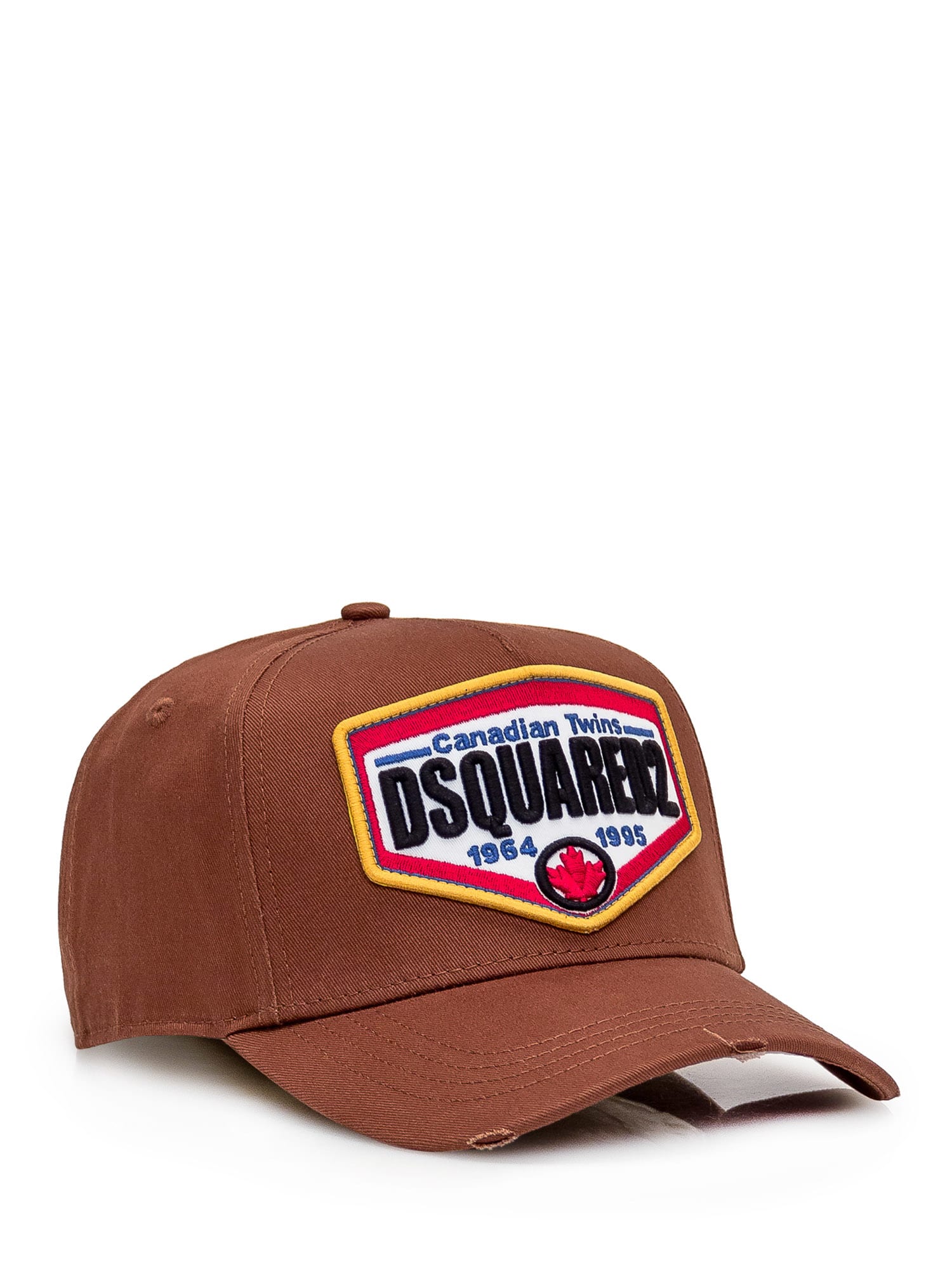 Shop Dsquared2 Baseball Cap With Patch In Nocciola