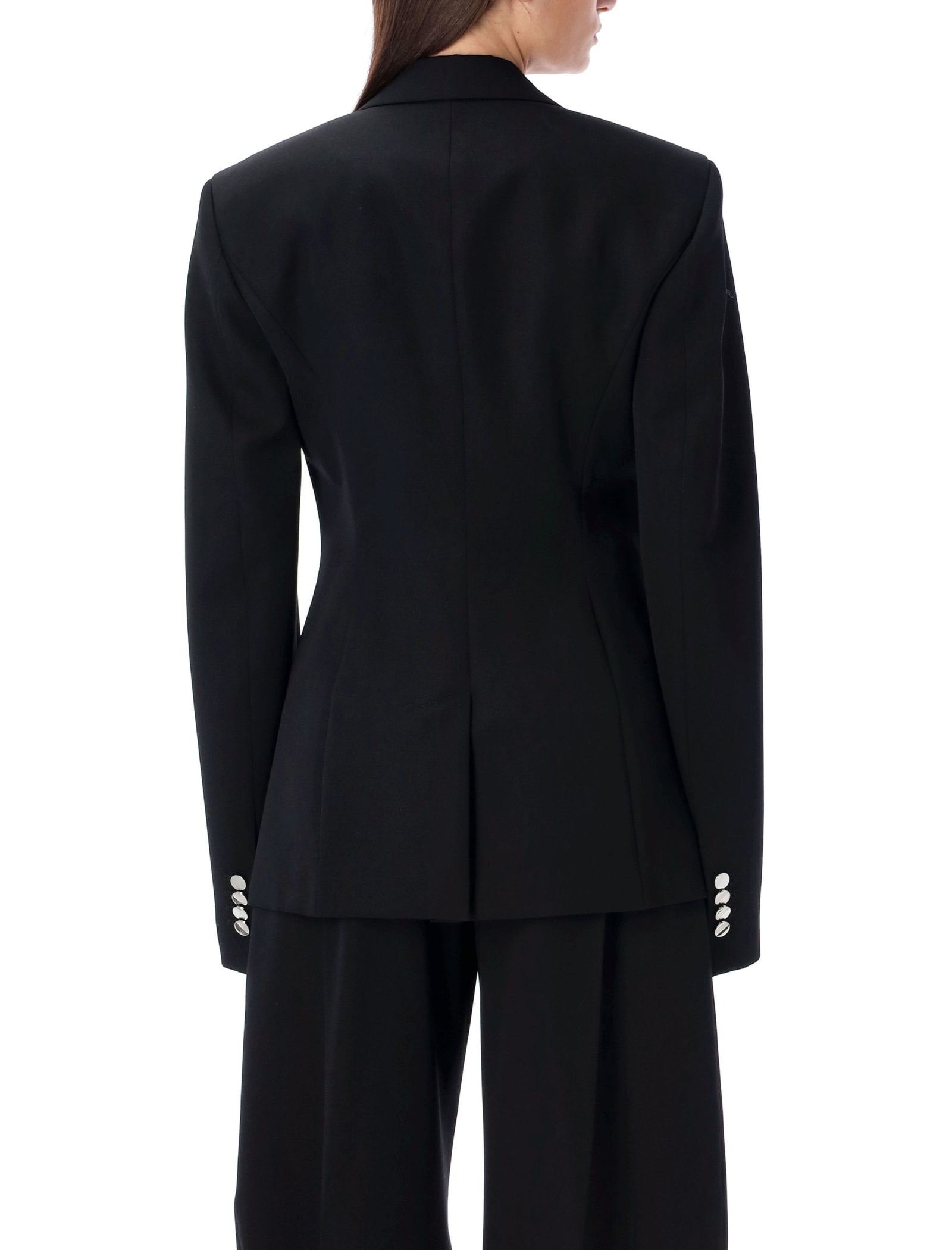 Attico Single-breasted Blazer In Black
