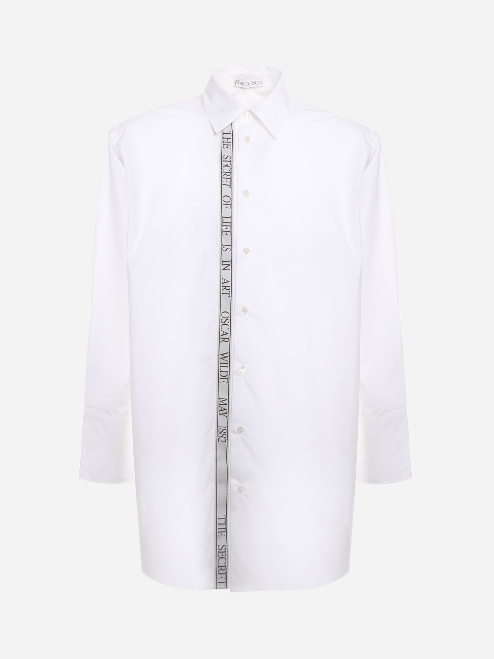 J.W. Anderson Cotton Shirt With Contrasting Embroidered Ribbon