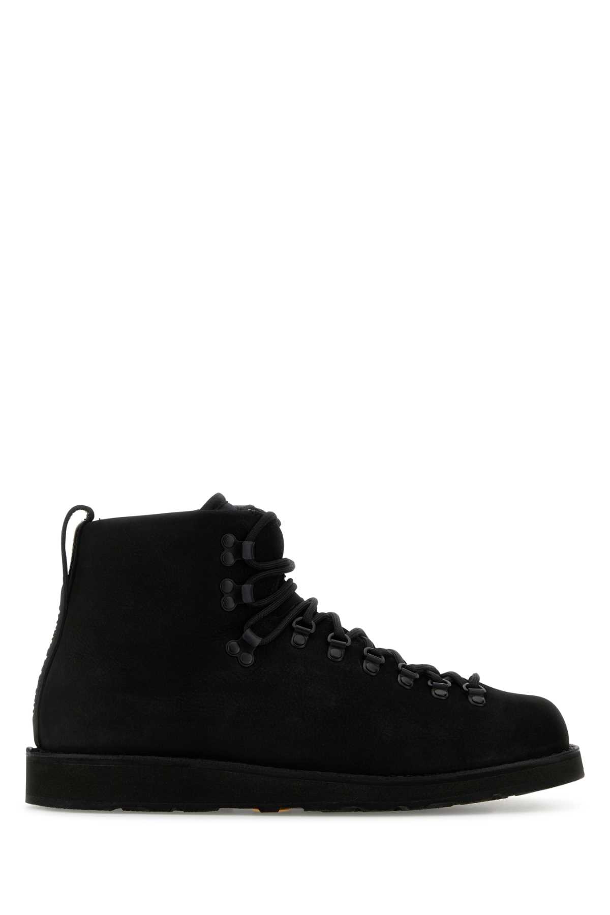 Shop Stone Island Black Leather S0204 Nabuk Sneakers