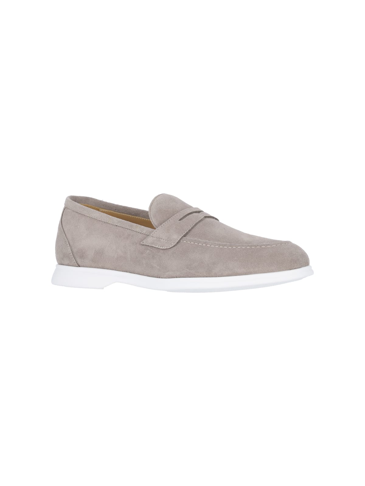 Shop Kiton Suede Loafers In Taupe