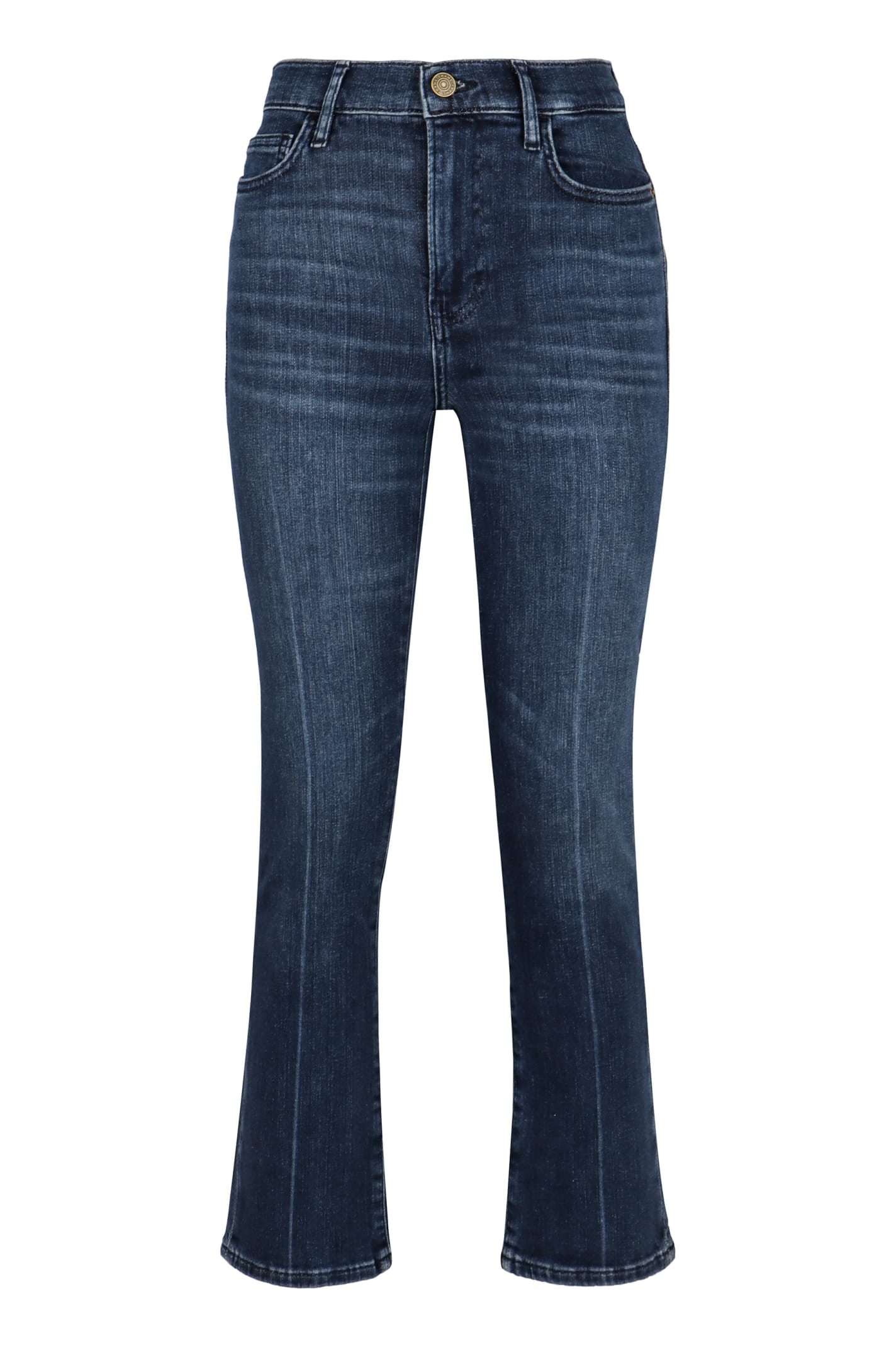 Shop Frame Le High Straight Jeans In Blue