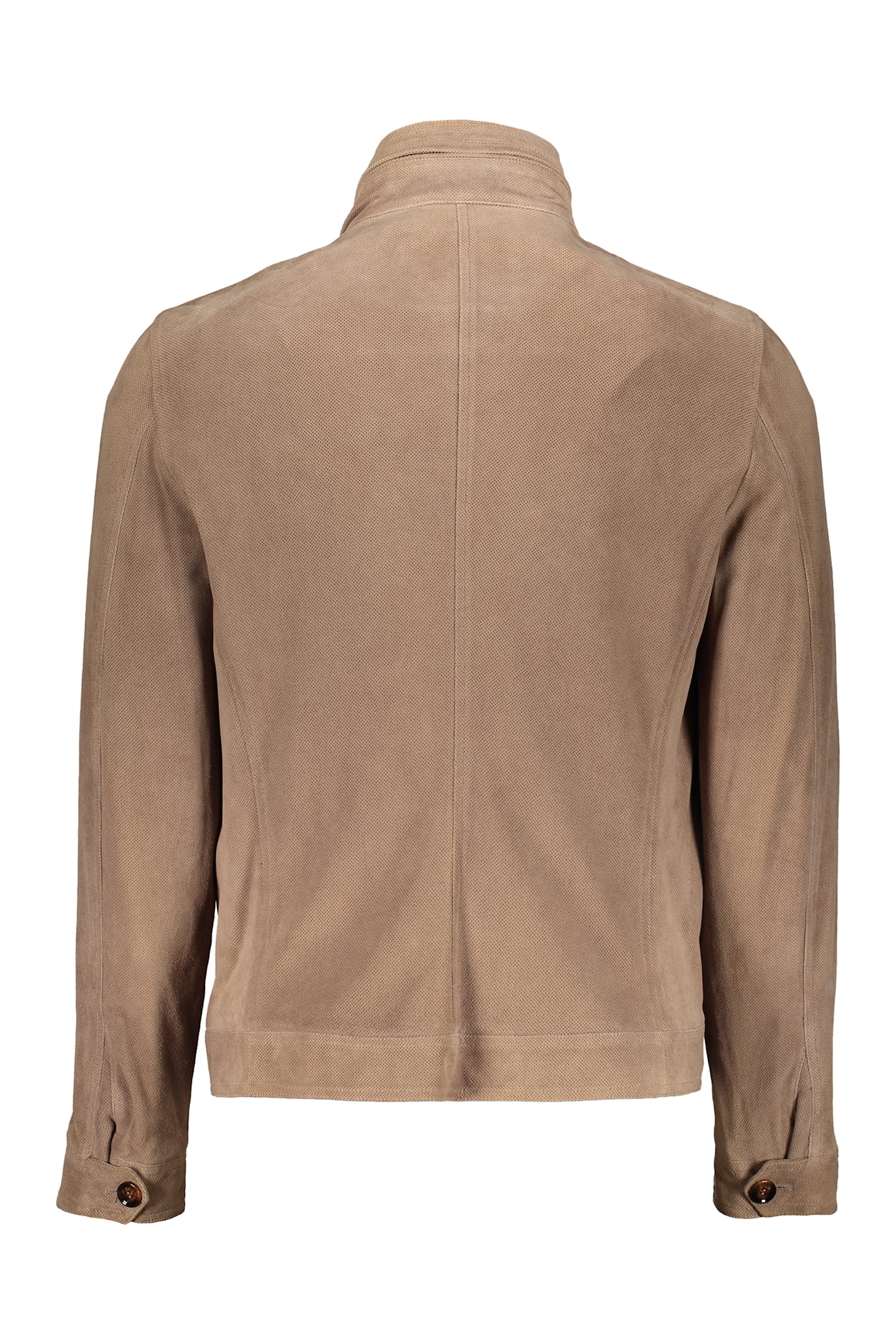 Moorer Leather Jacket In Turtledove
