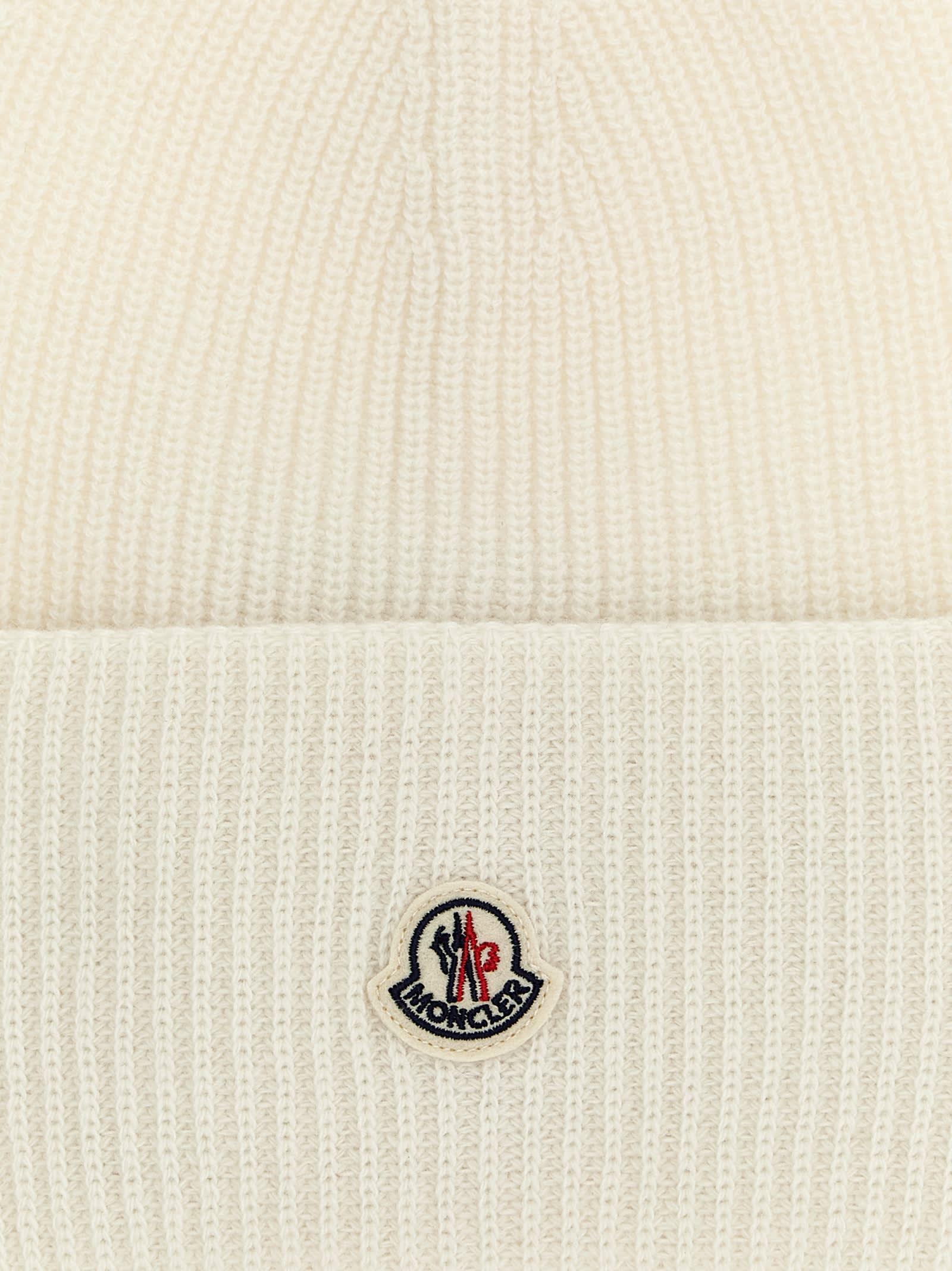 Moncler Wool Beanie In White